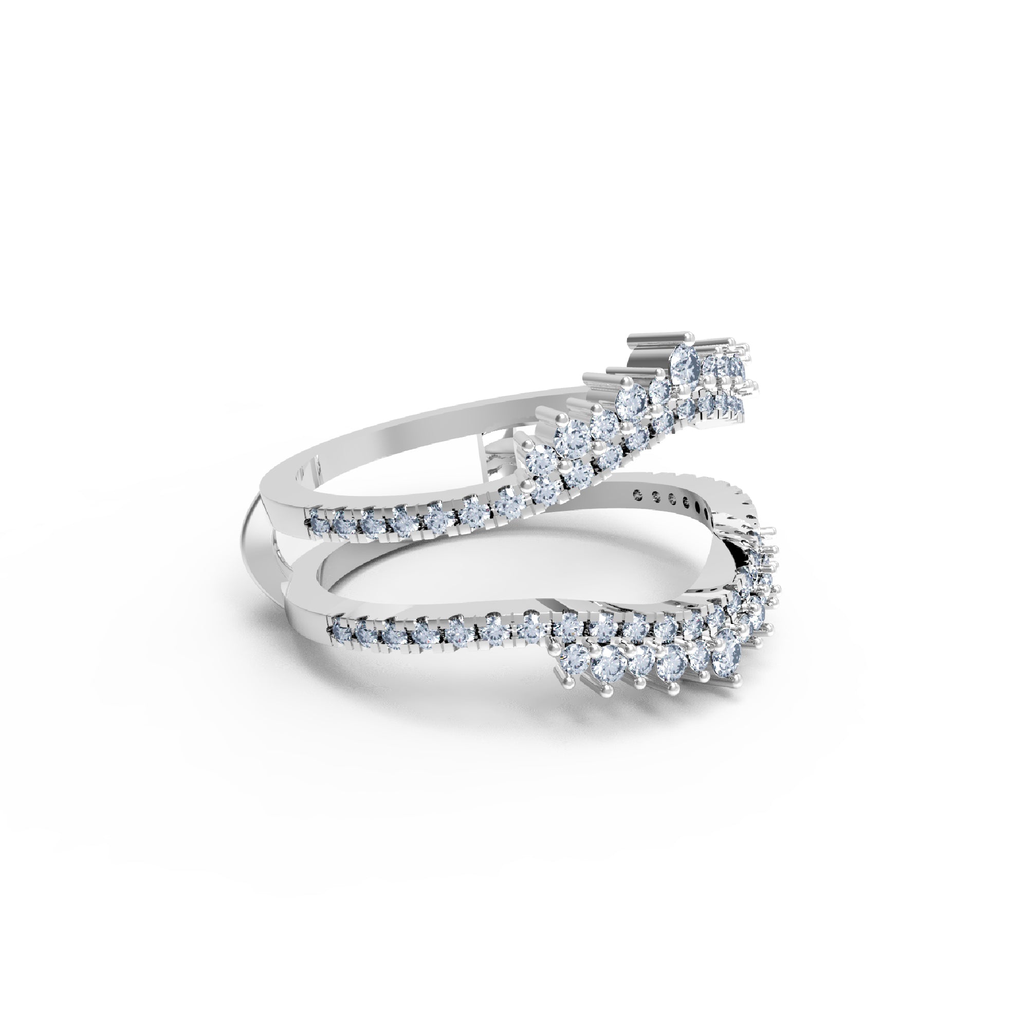 Жаночы заручальны пярсцёнак RKC Moissanite Enhancer Guard кольца са срэбра 925 пробы з пакрыццём з жоўтага золата 14K Вага 3,80 г, шырыня 6 мм