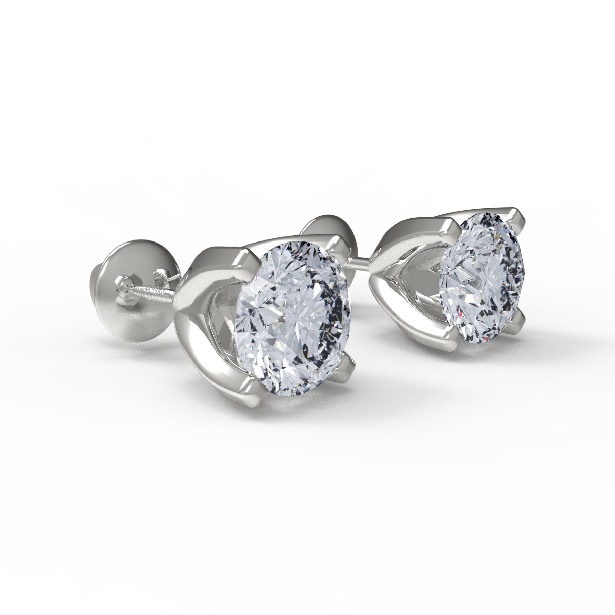 RKC 925 Sterling Silver Unisex Four Prong Stud Earring 14k Yellow Over Product Weight 1.60 GM Height 5.50 MM