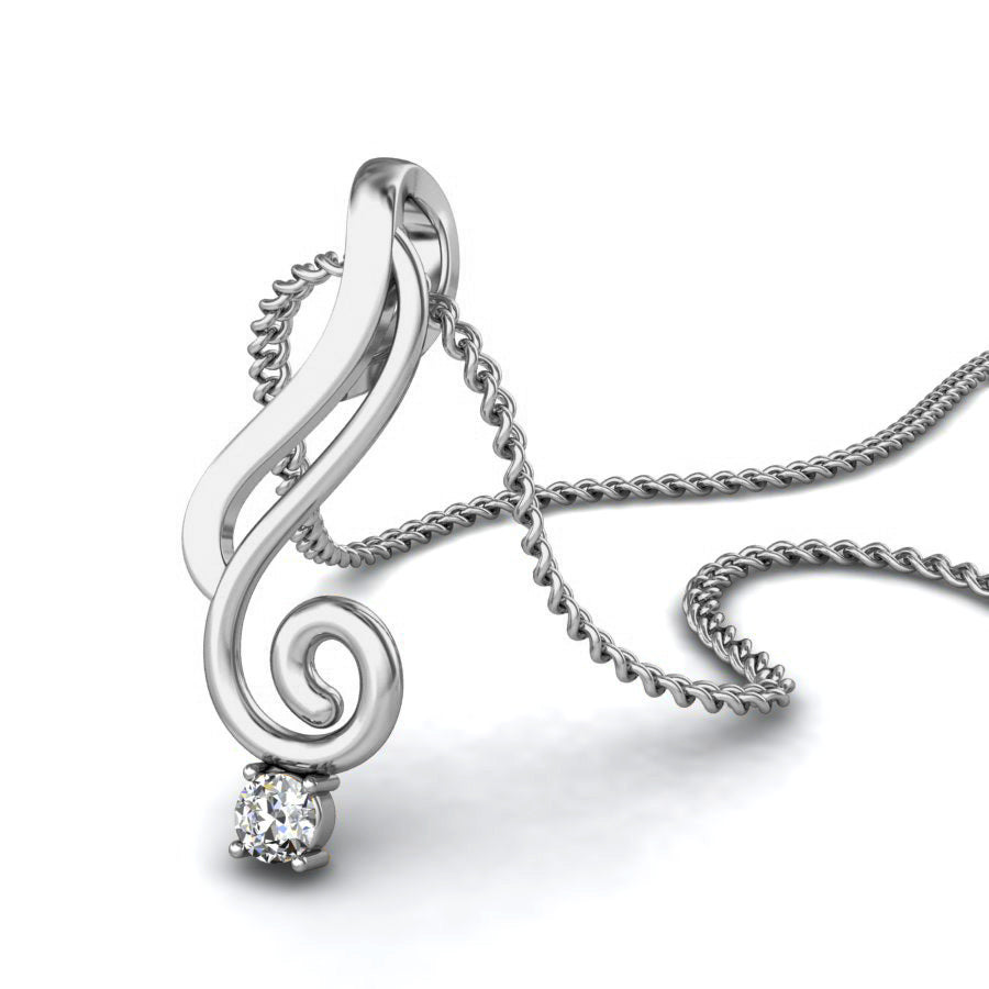 মহিলাদের জন্য RKC 925 স্টার্লিং সিলভার 0.03 Ct ময়সানাইট দুল 14K রোজ গোল্ড ফিনিশ Wt 2.5 গ্রাম উচ্চতা 16 মিমি