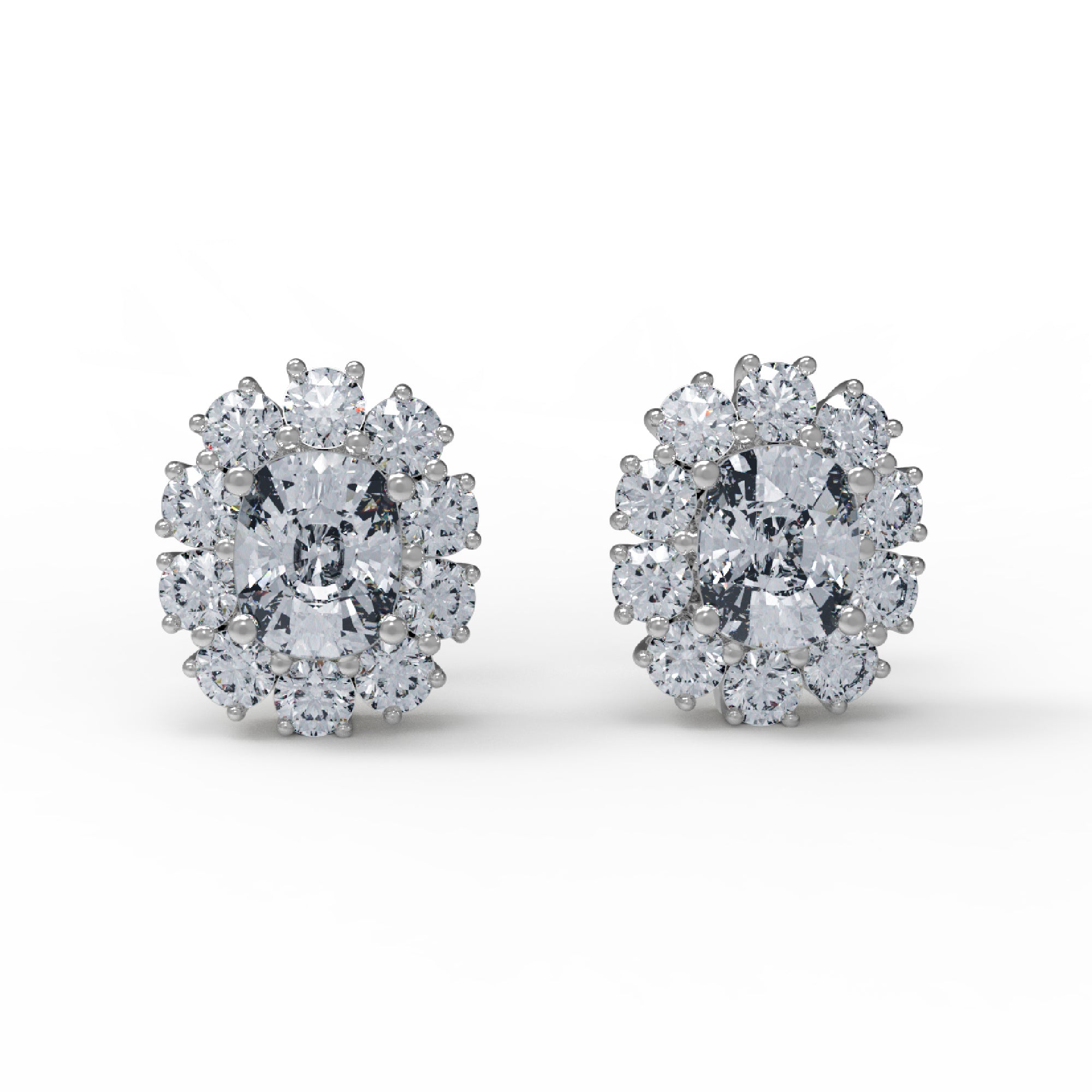 RKC 925 Sterling Silver Stud Women Earring 14k Rose Over Product Wt 7.50 GM Height 18.50 MM