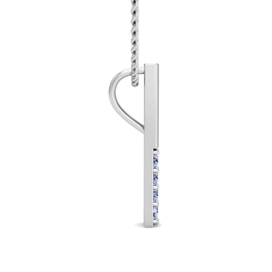 قلادة من الفضة الإسترليني RKC 0.04 مويسانيتي هدية لها لمسة نهائية من الذهب الأصفر عيار 14 قيراط بوزن 2.4 جم ارتفاع 14 مم