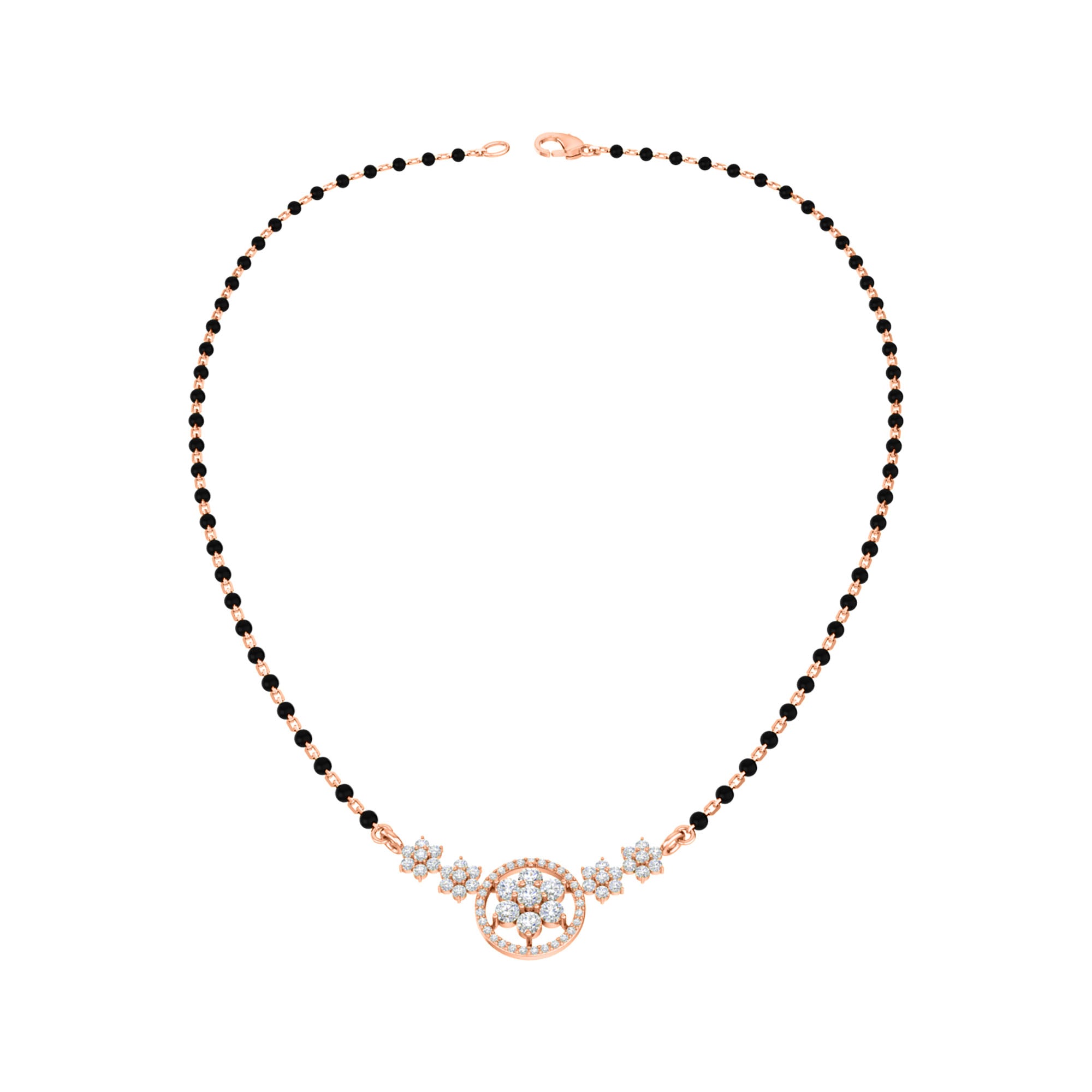 RKC 0.98Ct મોઈસાનાઈટ મહિલા મંગળસૂત્ર 925 સિલ્વર 14k વ્હાઇટ ગોલ્ડ પ્લેટેડ પ્રોડક્ટ વજન 3.20gm ઊંચાઈ 14.00mm