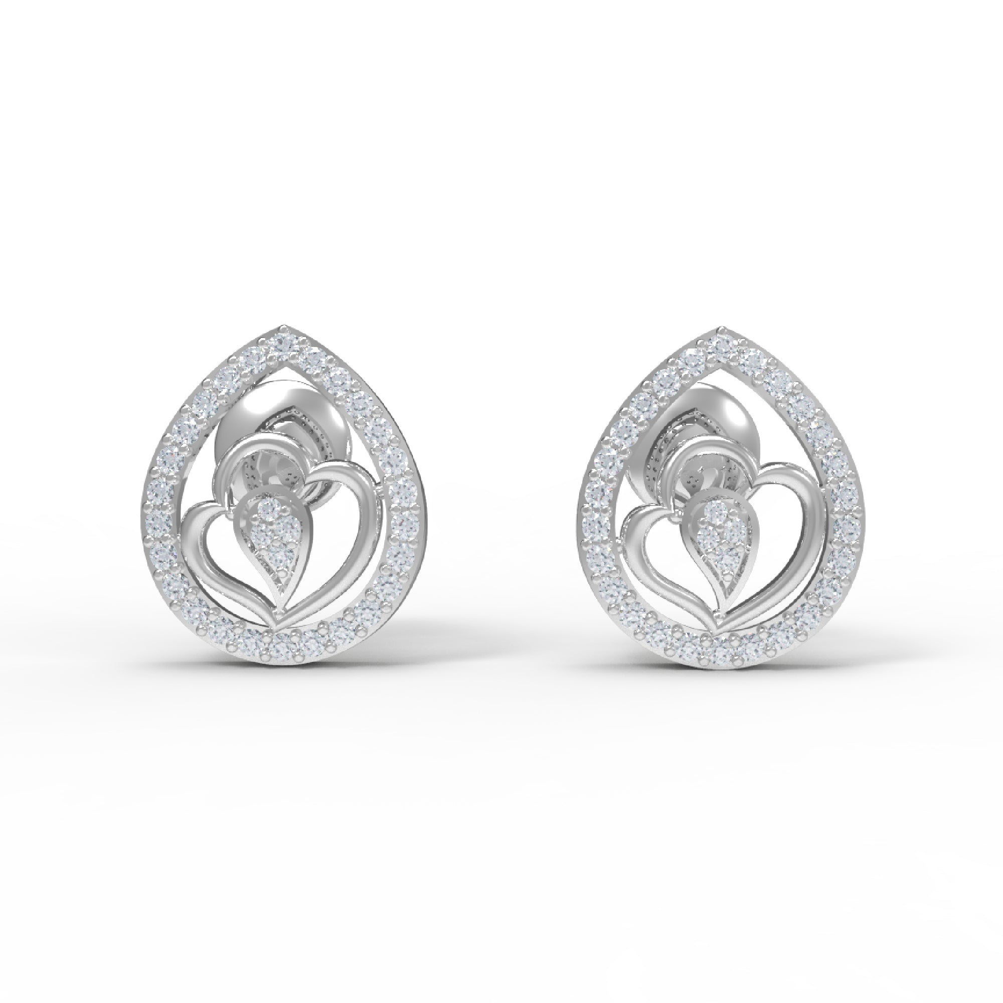 RKC стерлингового срэбра 925 пробы ў форме ліста Жаночыя штодзённыя завушніцы-гваздзікі 14k Rose over Product Вага 1,80 GM Вышыня 12,00 мм