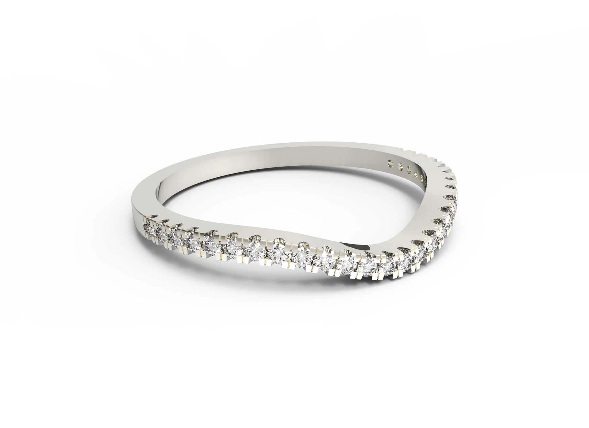 RKC Moissanite ívelt női esküvői szalag sárga arany 925 feletti sterling ezüst súly 1,30 g