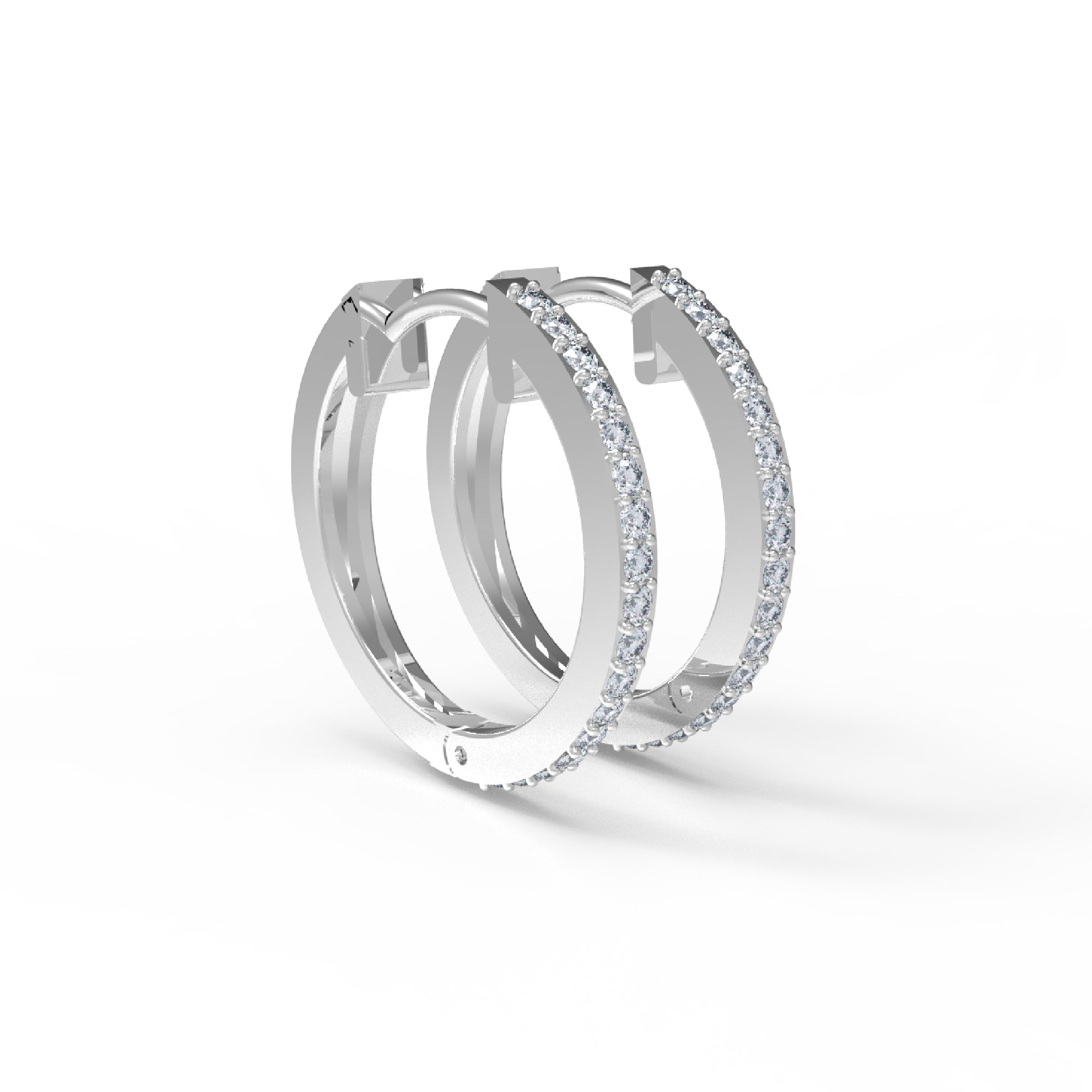 Жаночыя завушніцы з абручом круглай формы 925 пробы стерлингового срэбра 14 карат, ружа больш за 4,3 GM, вышыня 20,00 мм