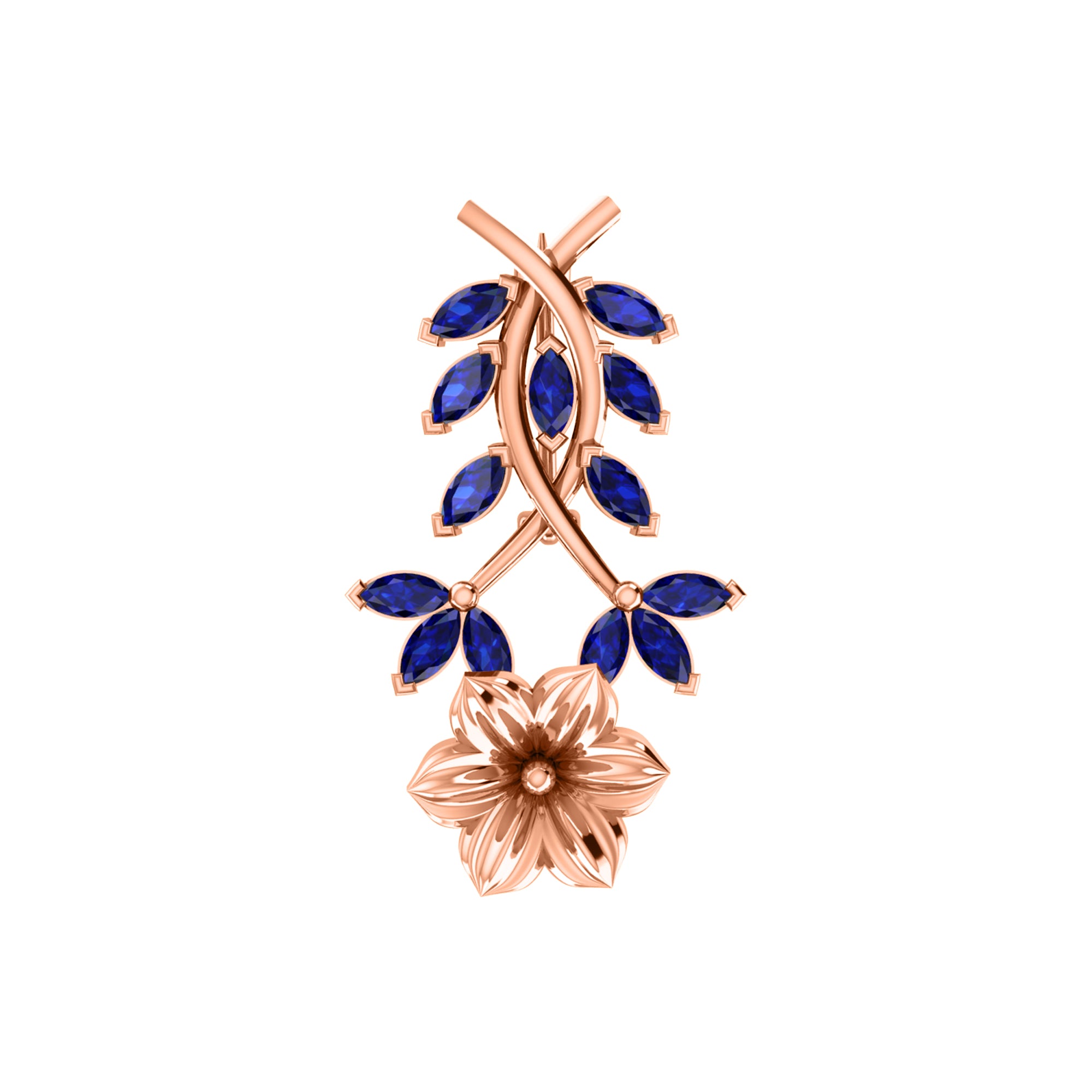 RKC Moissanite 925 Sterling Silve Brooch 14K Rose Gold Plated Product Wt 1.60 GM Height 22.00 MM
