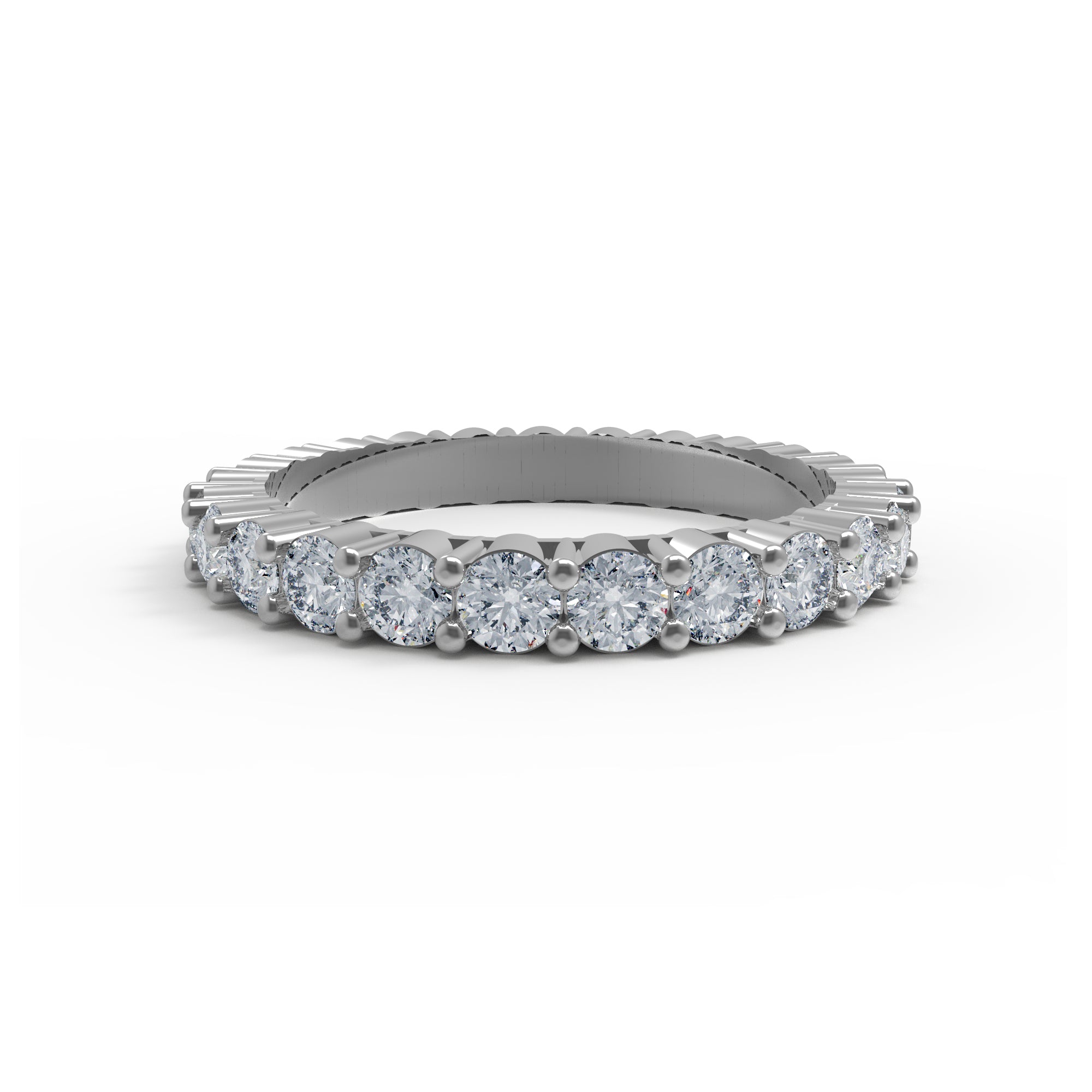 RKC Moissanite Full Eternity Band Ring Yellow Gold Plated 925 Sterling Silver Ring Wt 2.80 Ct Width 2.50 MM