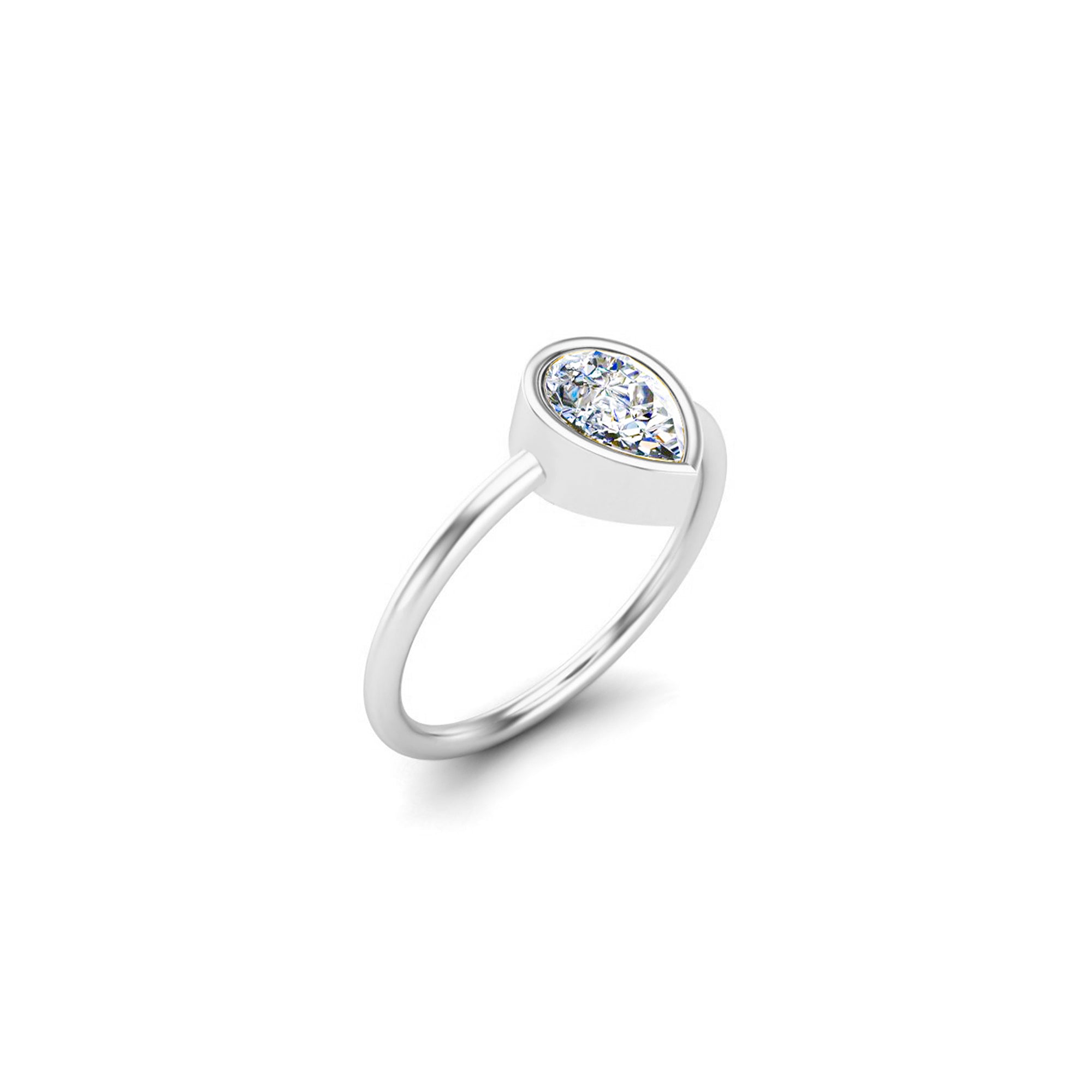 Заручальны пярсцёнак RKC Pear Cut Solitaire Moissanite для яе з срэбра 925 пробы, 14-каратнае ружовае пазалота, маса 2 г