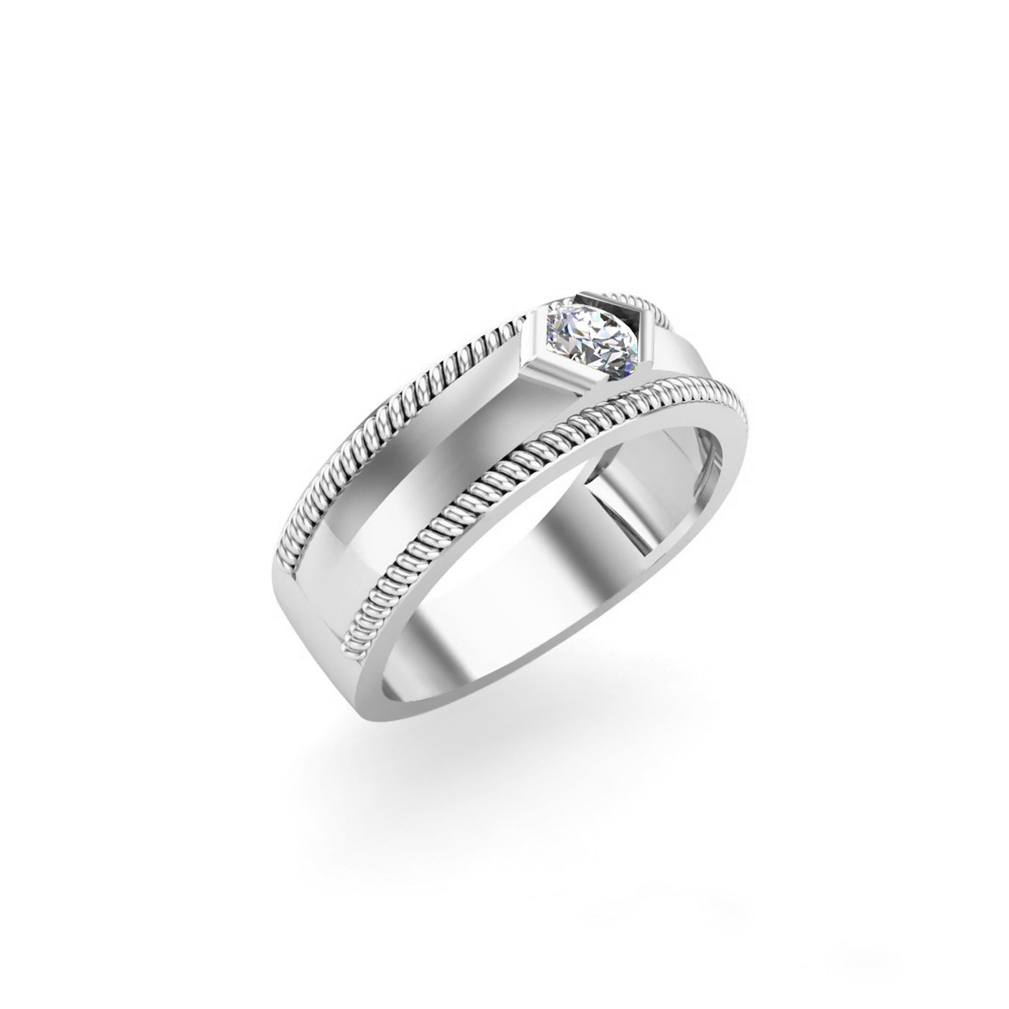 Δαχτυλίδι αρραβώνων RKC Moissanite Ασήμι 925 Για Ανδρικό Βάρος 3,70 γρ. Και Πλάτος 4,30 Χιλ.