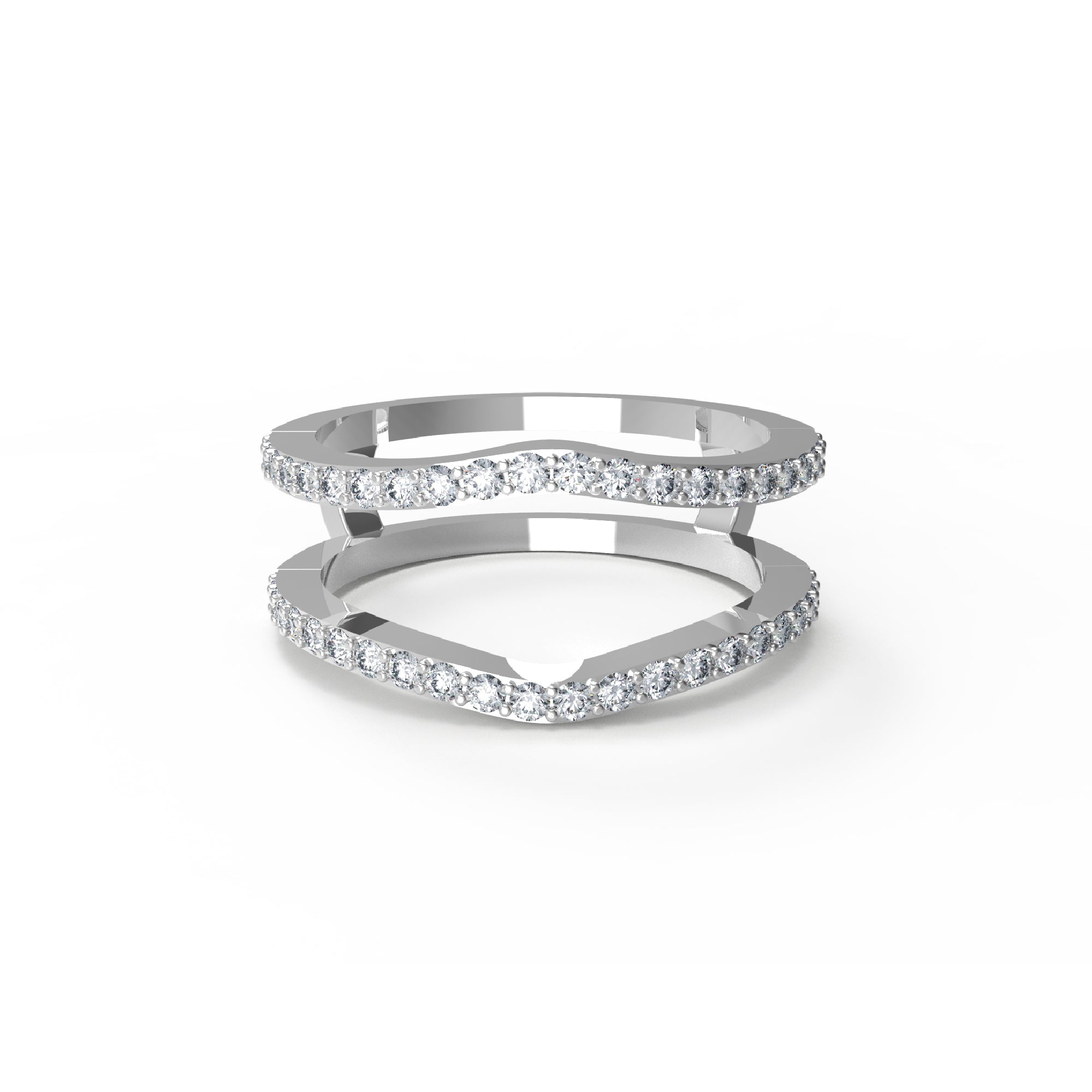 RKC Round Moissanite Enhancer dzseki Gyűrűvédő Esküvői Band 925 Sterling ezüst rózsa aranyozott súly 3 gm szélesség 6,50 mm