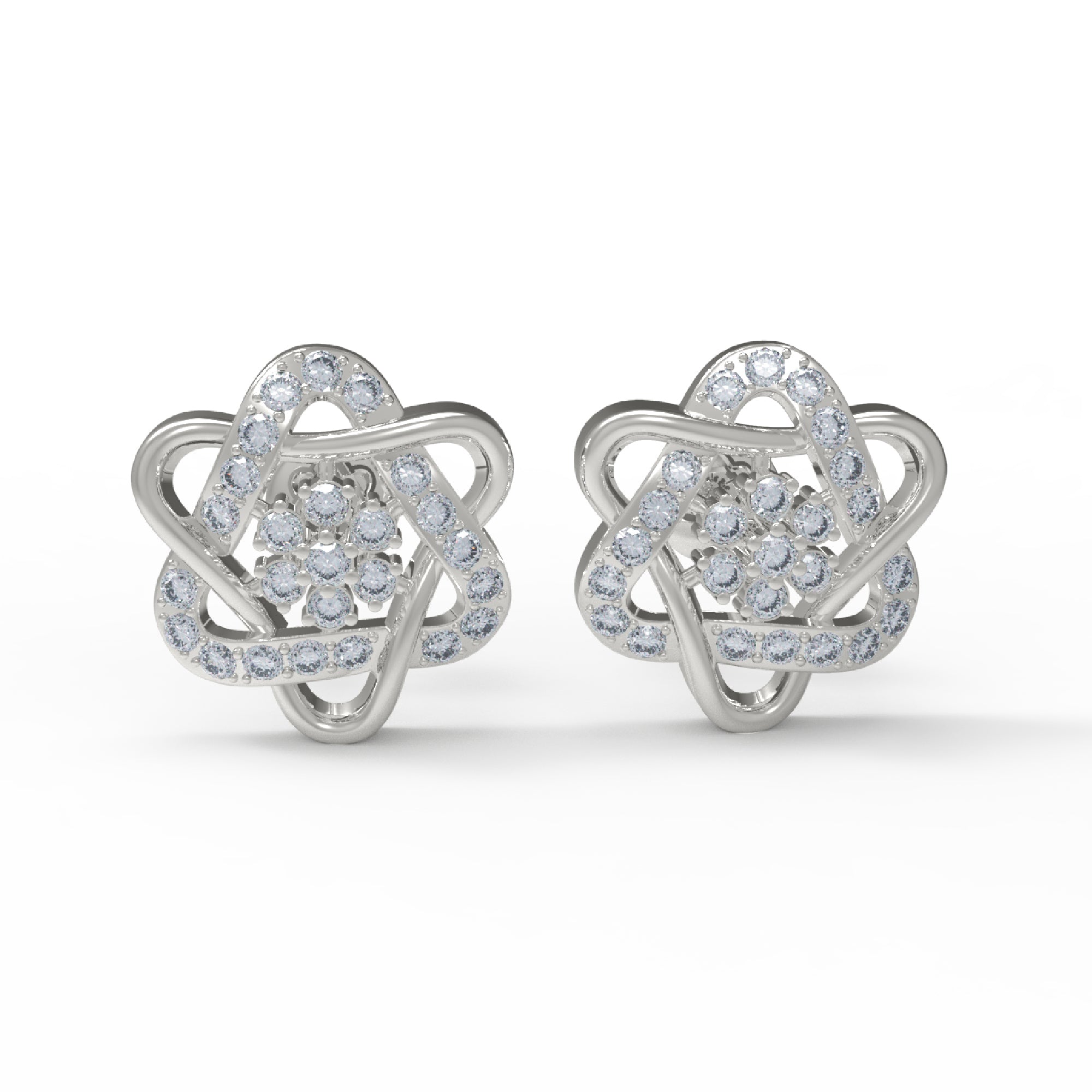 Жаночыя завушніцы з стерлингового срэбра RKC 925, 14-каратная ружа над прадуктам, вага 5,20 GM, вышыня 16,50 мм