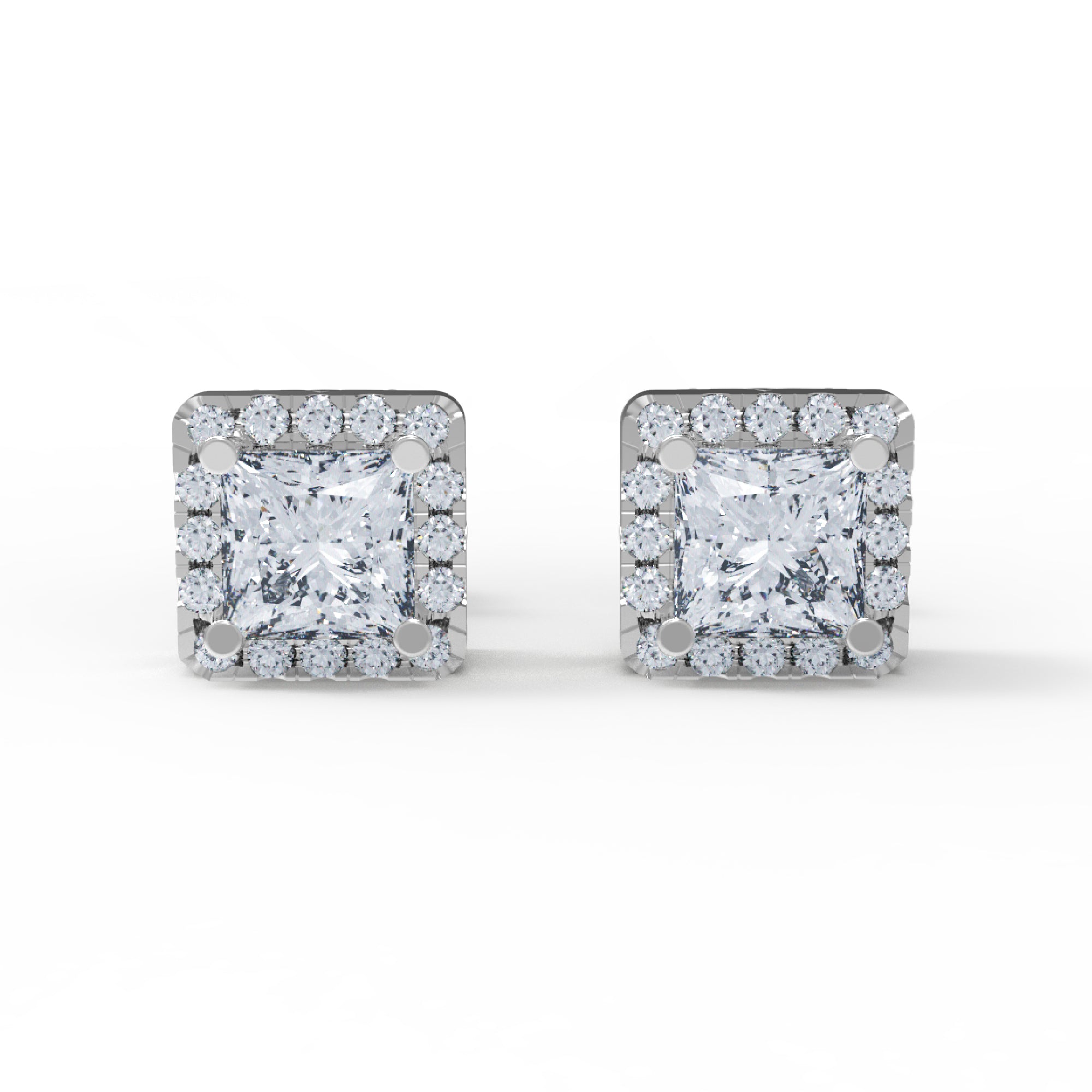 Жаночыя завушніцы прынцэсы з стерлингового срэбра RKC 925 пробы, 14-каратная ружа, вага 2,80 GM, вышыня 5,20 мм