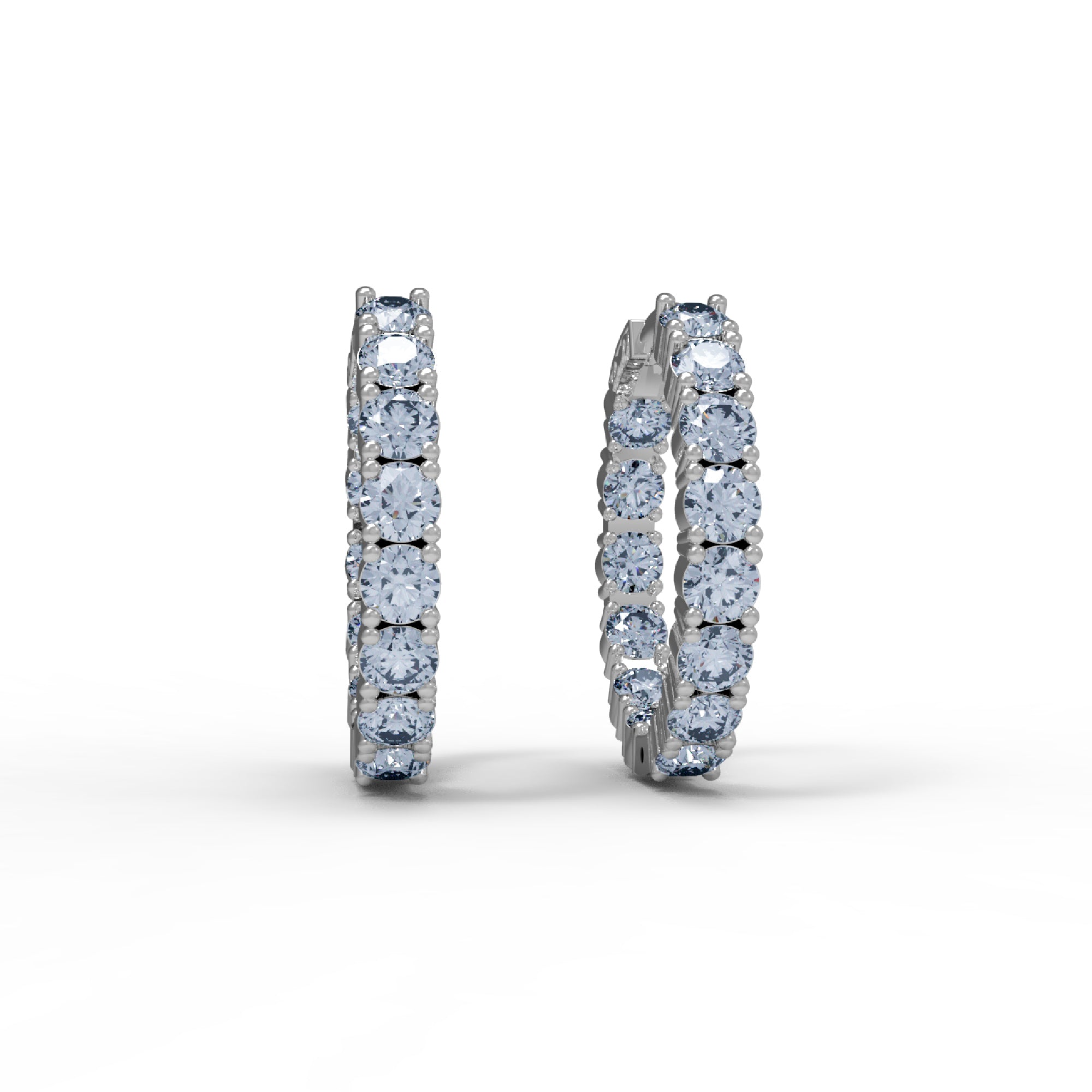 RKC 925 স্টার্লিং সিলভার হুপ ক্লিপ-অন মহিলাদের কানের দুল 14k রোজ ওভার প্রোডাক্ট Wt 6.50 GM উচ্চতা 21.00 MM