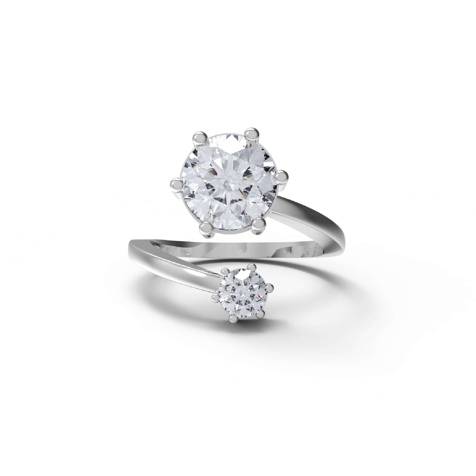 RKC 2.25 Ct rondgesnyde Moissanite-verloofring 925 silwer 14k Geelgoud oorgetrek vir vroue se gewig 3.8 gm en 1.70 mm