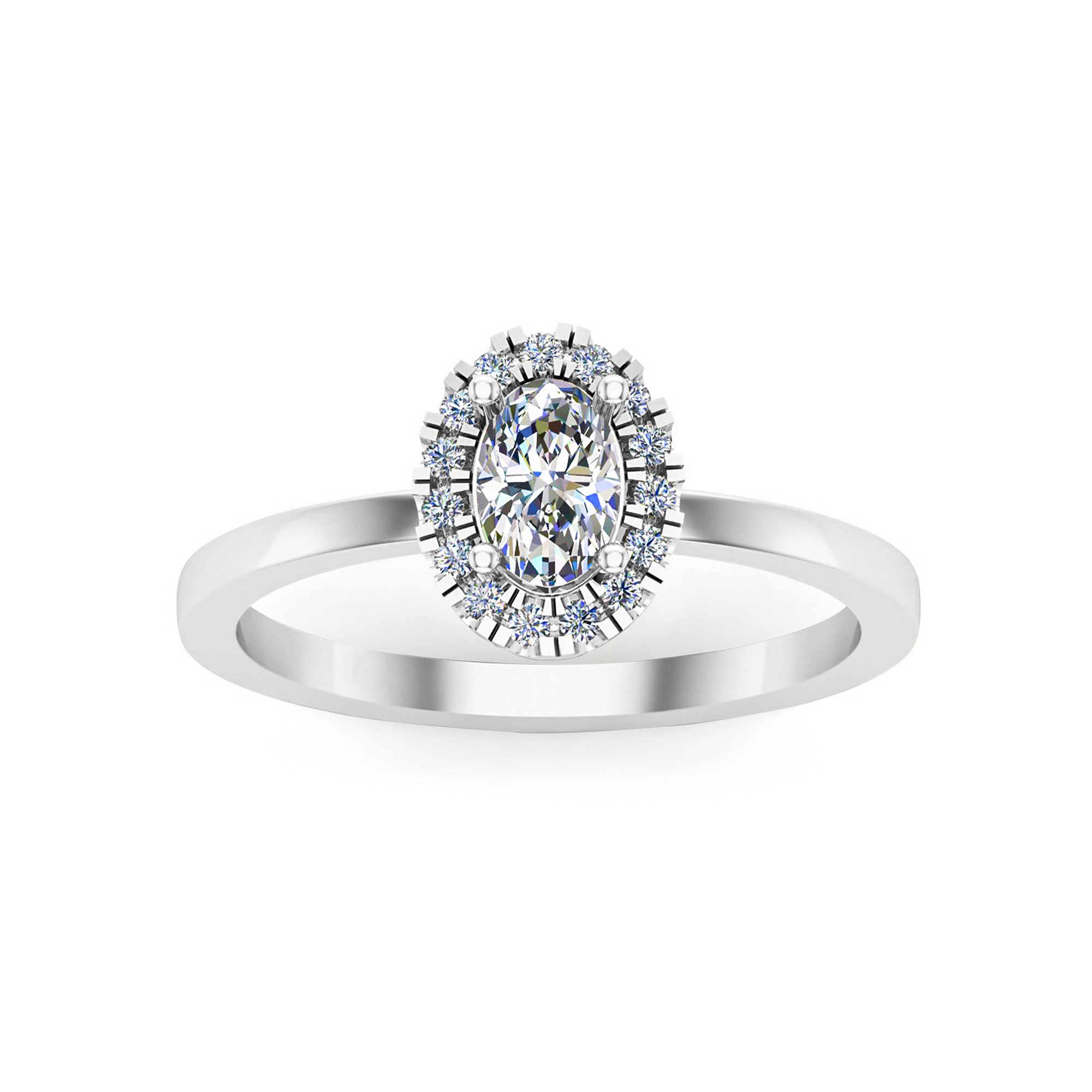 RKC Ovaler Moissanit-Halo-Ehering, 925er Silber, 14 Karat Gelbgold vergoldet, für Damen, Gewicht 1,80 Karat, Breite 1,70 mm