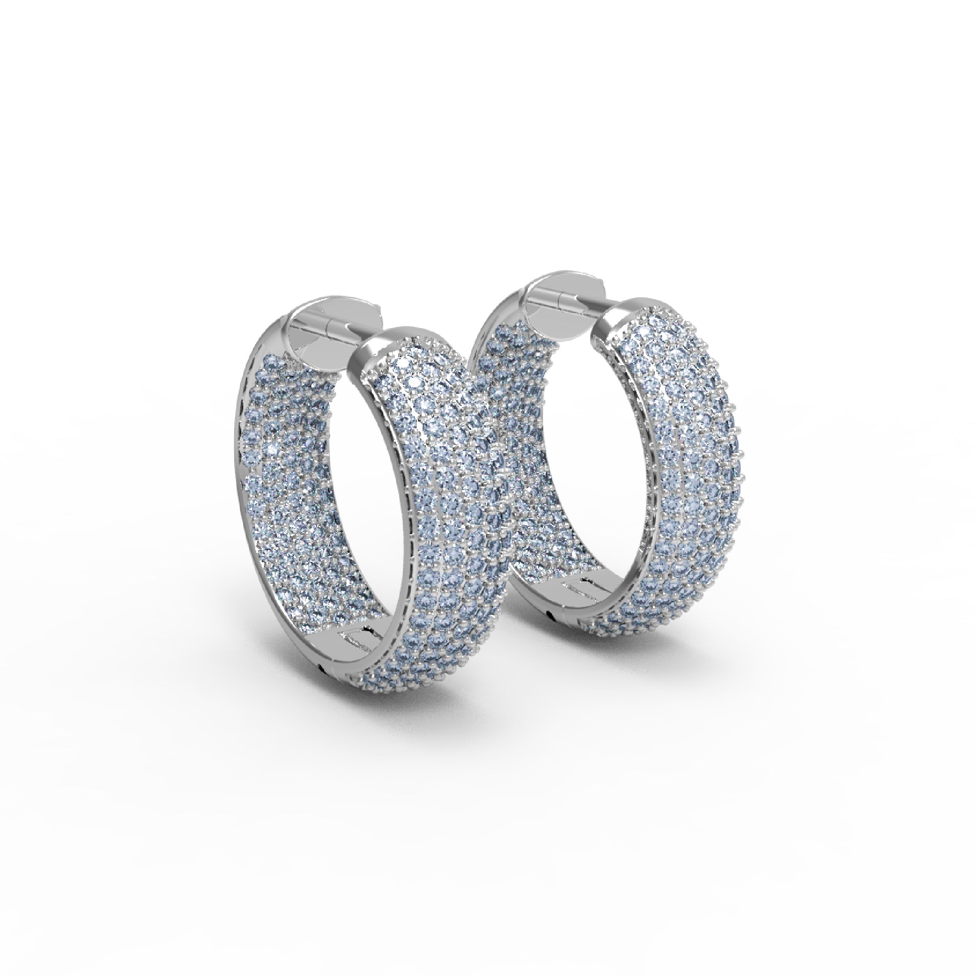 RKC 925 فضة استرلينية - حلق نسائي 14 قيراط وردي فوق المنتج بالوزن الارتفاع 18.00 ملم