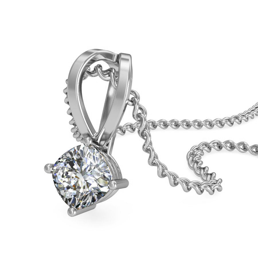 RKC 925 Sterling Silver 0.48 Ct Moissanite Solitaire Women Pendant 14K Rose Gold Finish Wt 2.8 gm Height 13 mm