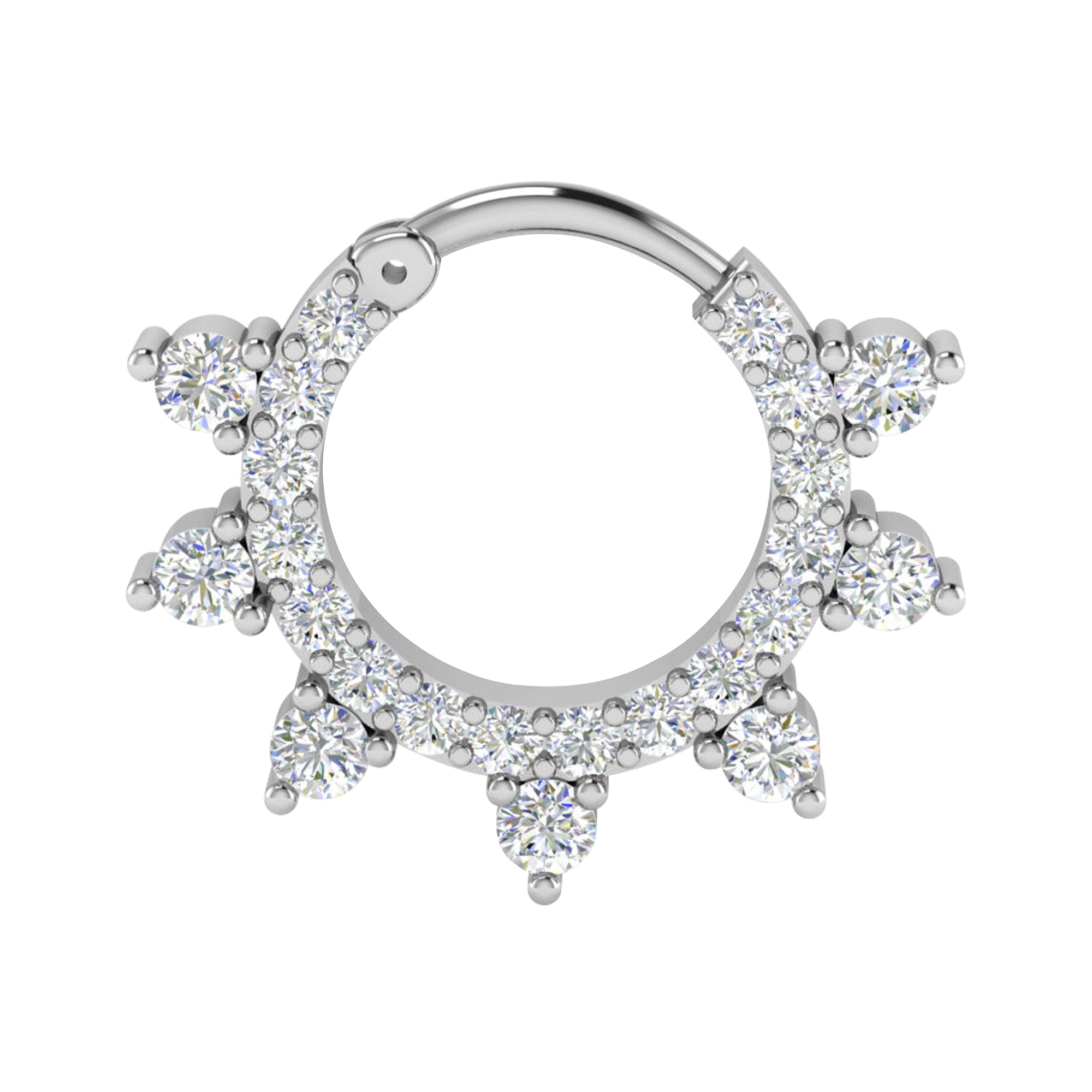 RKC JEWELRY Anello da naso da donna con Moissanite floreale in argento sterling 925, placcato in oro giallo 14k, peso 1,00 g