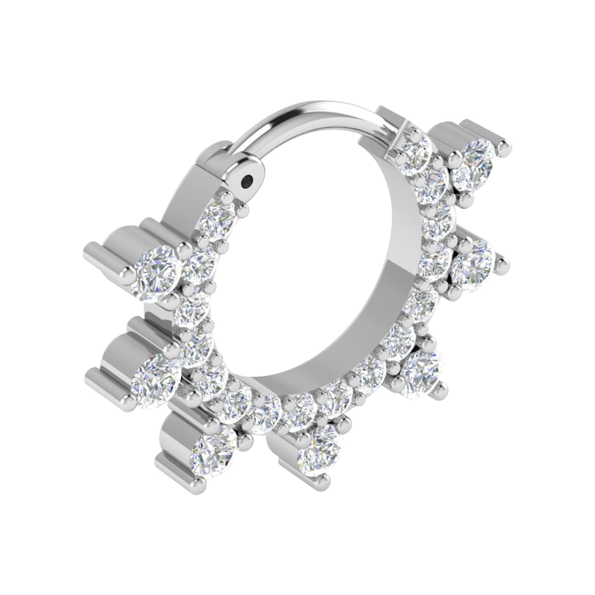 RKC JEWELRY Anello da naso da donna con Moissanite floreale in argento sterling 925, placcato in oro giallo 14k, peso 1,00 g