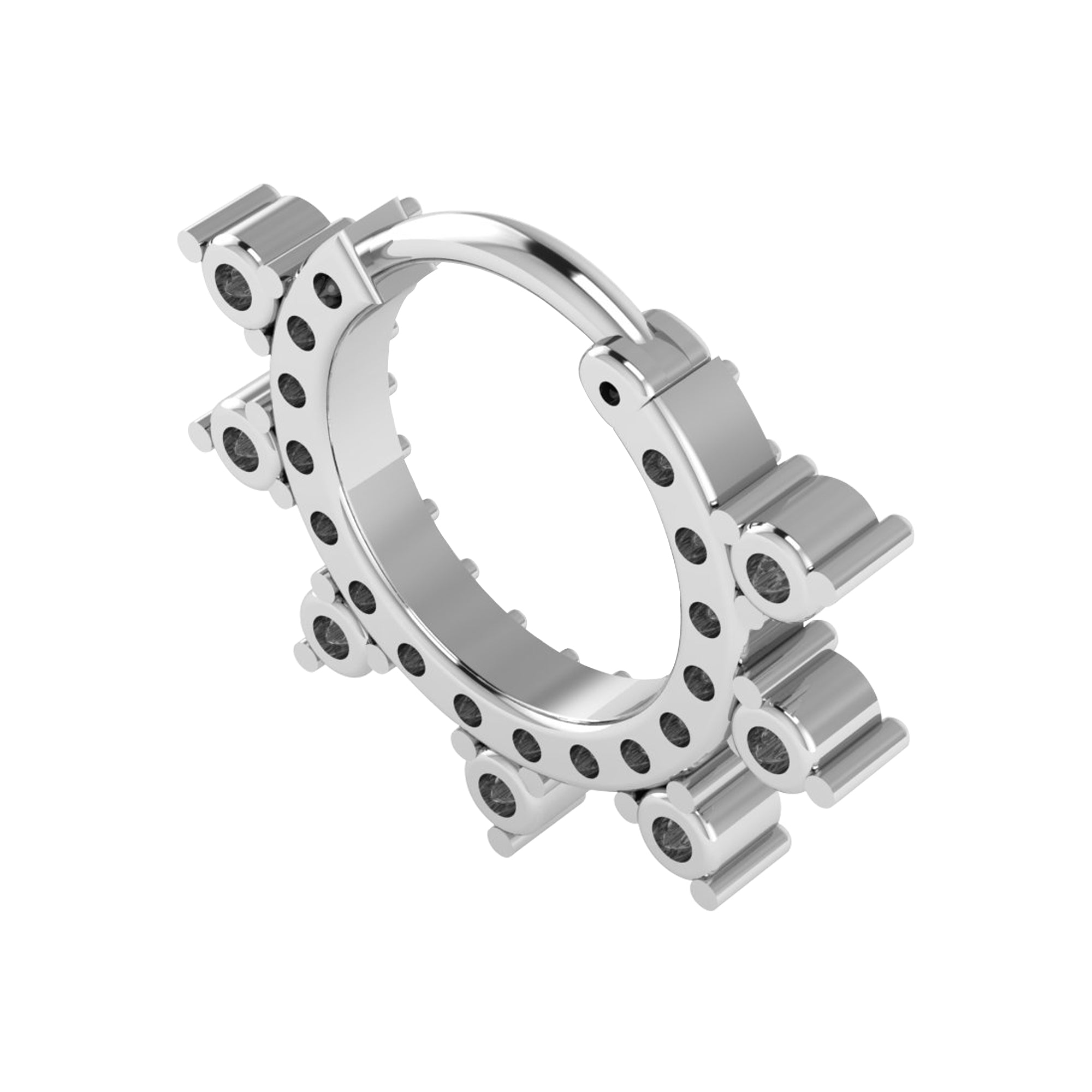 RKC JEWELRY Anello da naso da donna con Moissanite floreale in argento sterling 925, placcato in oro giallo 14k, peso 1,00 g