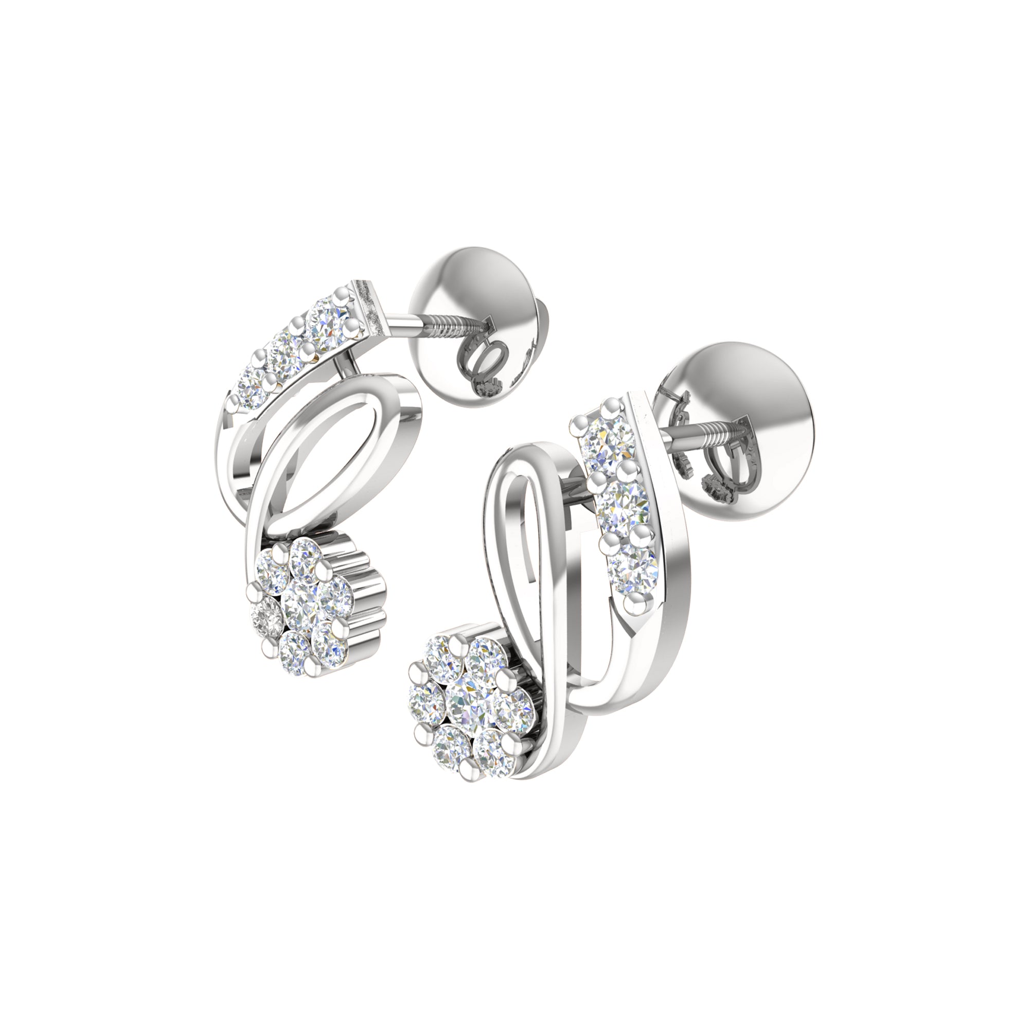 RKC 925 सिल्व्हर गोल्डन टोटल 0.42Ct मॉइसॅनाइट पेंडंट Wt 3.10gm आणि Wt कानातले 1.80gm सेट 14K रोझ गोल्ड प्लेटेड