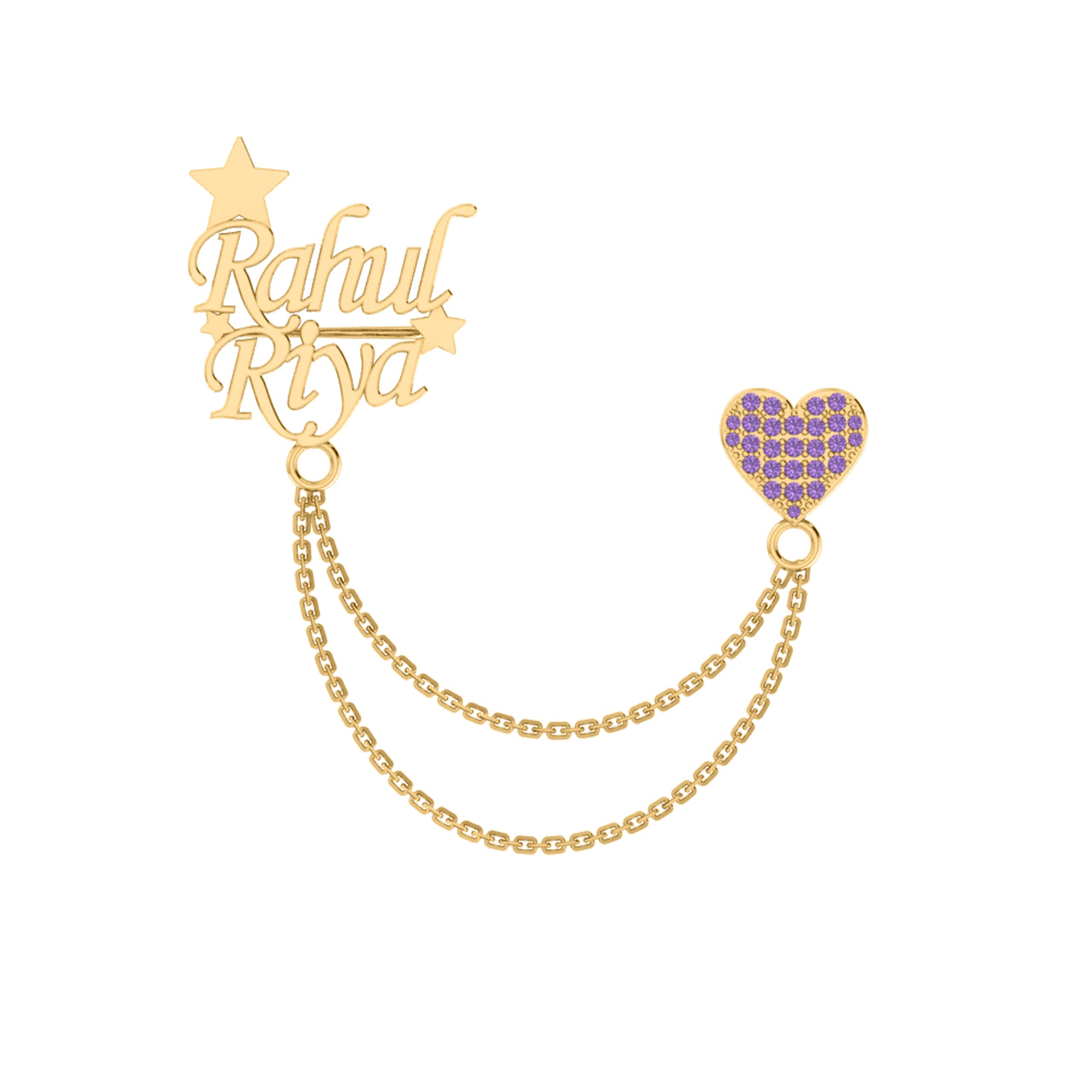 RKC 모이사나이트 925 스털링 실버 브로치 14K 옐로우 골드 도금 제품 중량 4.20GM 높이 26.85MM