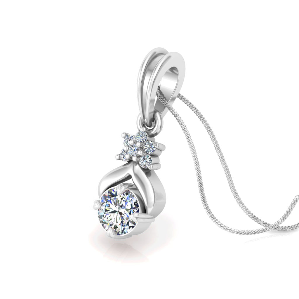 RKC মহিলা Moissanite 925 স্টার্লিং সিলভার দুল 14K হোয়াইট গোল্ড প্লেটেড