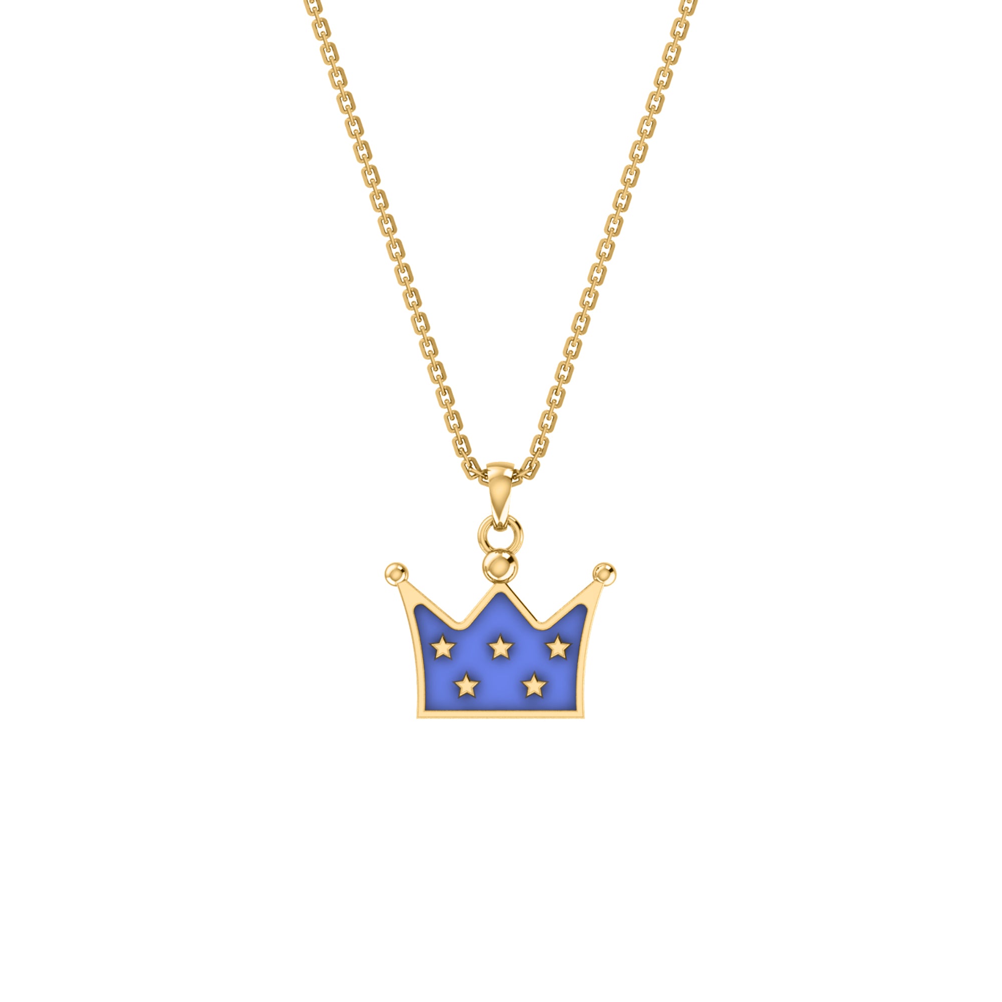 RKC Enamel Crown Pendant 925 Silver 14K Rose Gold Plated Wt 3.80 GM Height 15.00 MM