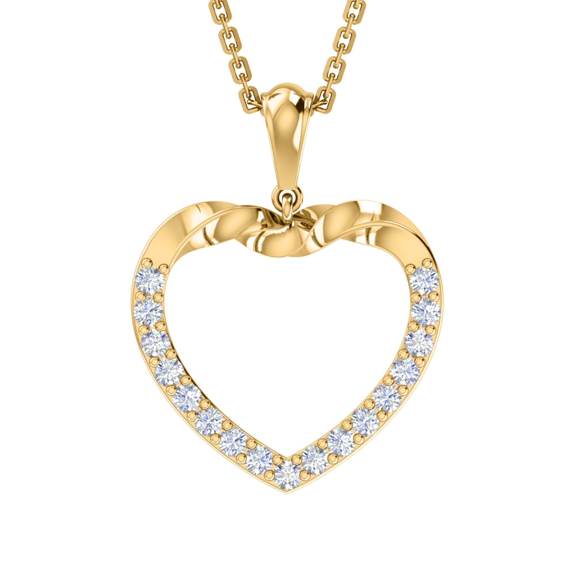 RKC 0.51Ct Moissanite Heart Pendant 925Silver Jewelry 14K White Gold Plated Wt 3.60gm Height 28mm.