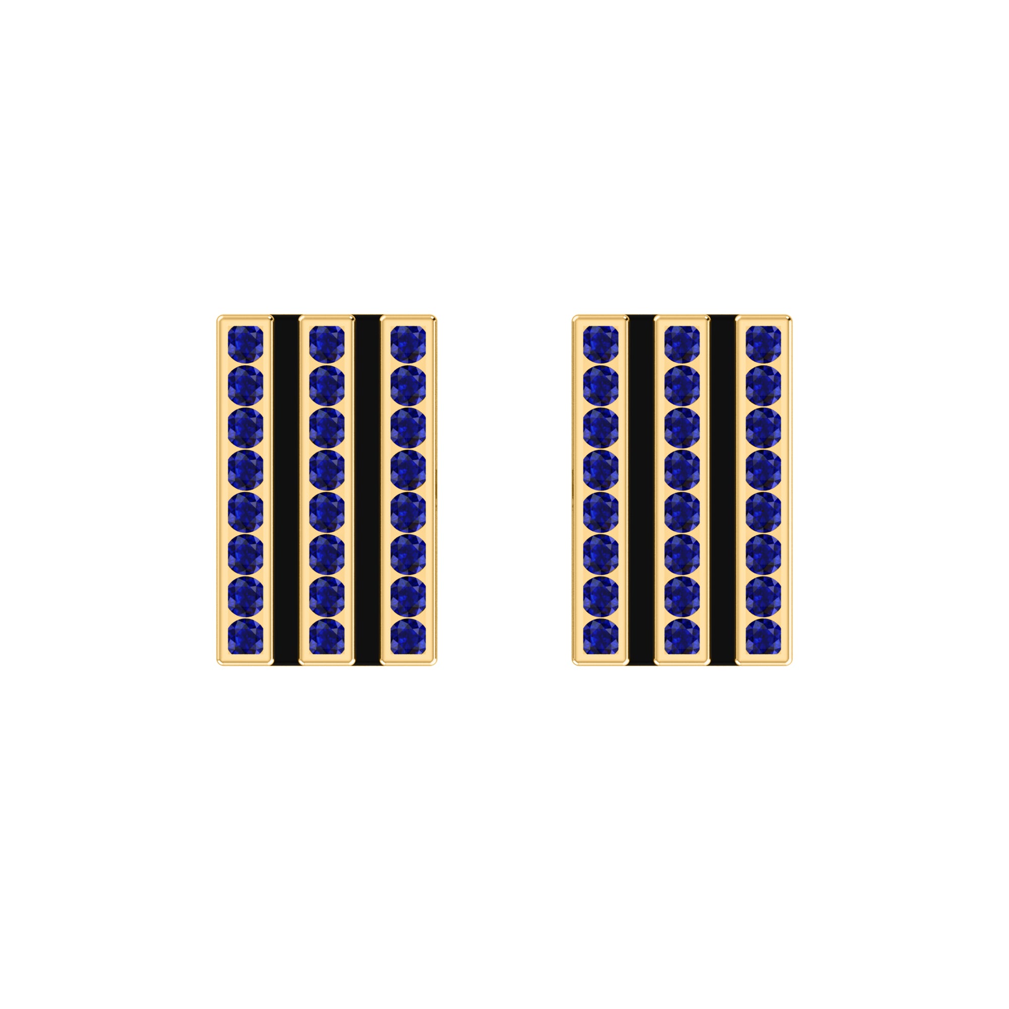 RKC 모이사나이트 925 스털링 실버 커프링크스 & 브로치 14K 로즈 골드 도금 제품 중량 3.20gm