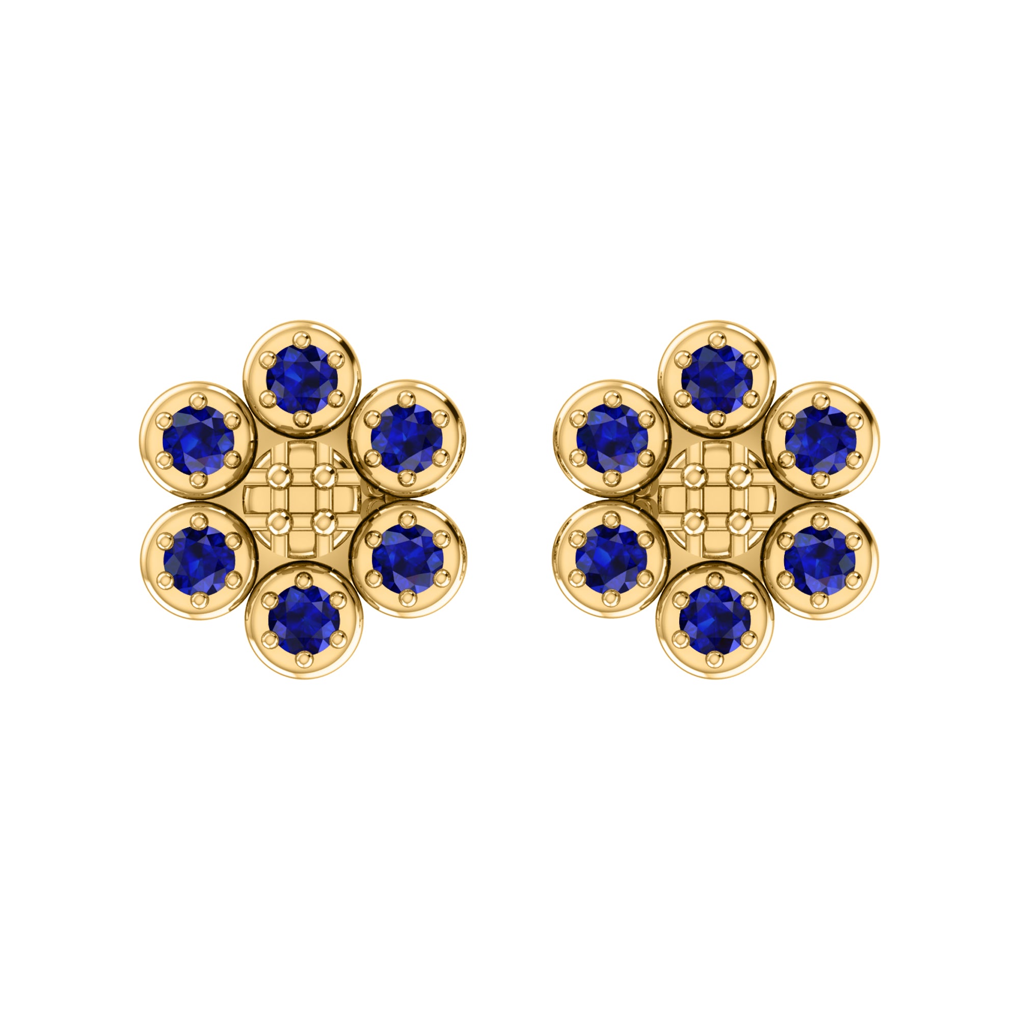 RKC 925 Sterling Silver Flower Push Back Women Earring 14k White Gold Over Wt 1.80mm Height 8.00mm