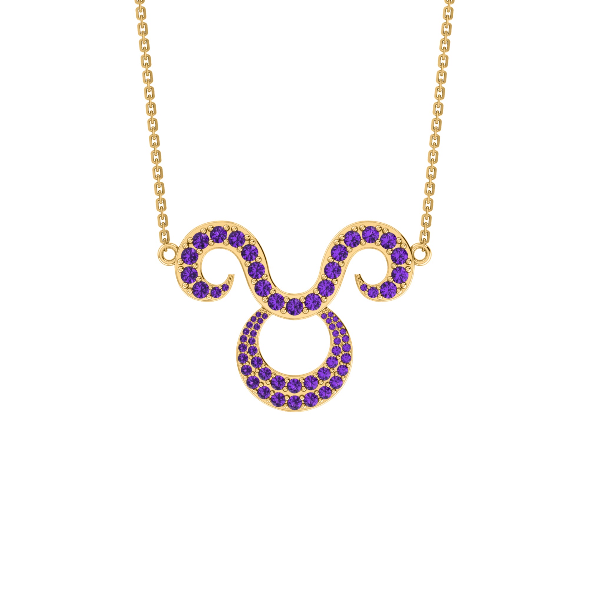 RKC 1.60Ct Moissanite Charming Aries Necklace Set 925 Silver 14k Yellow Gold Plated Weight 5.00gm Height 25.40mm