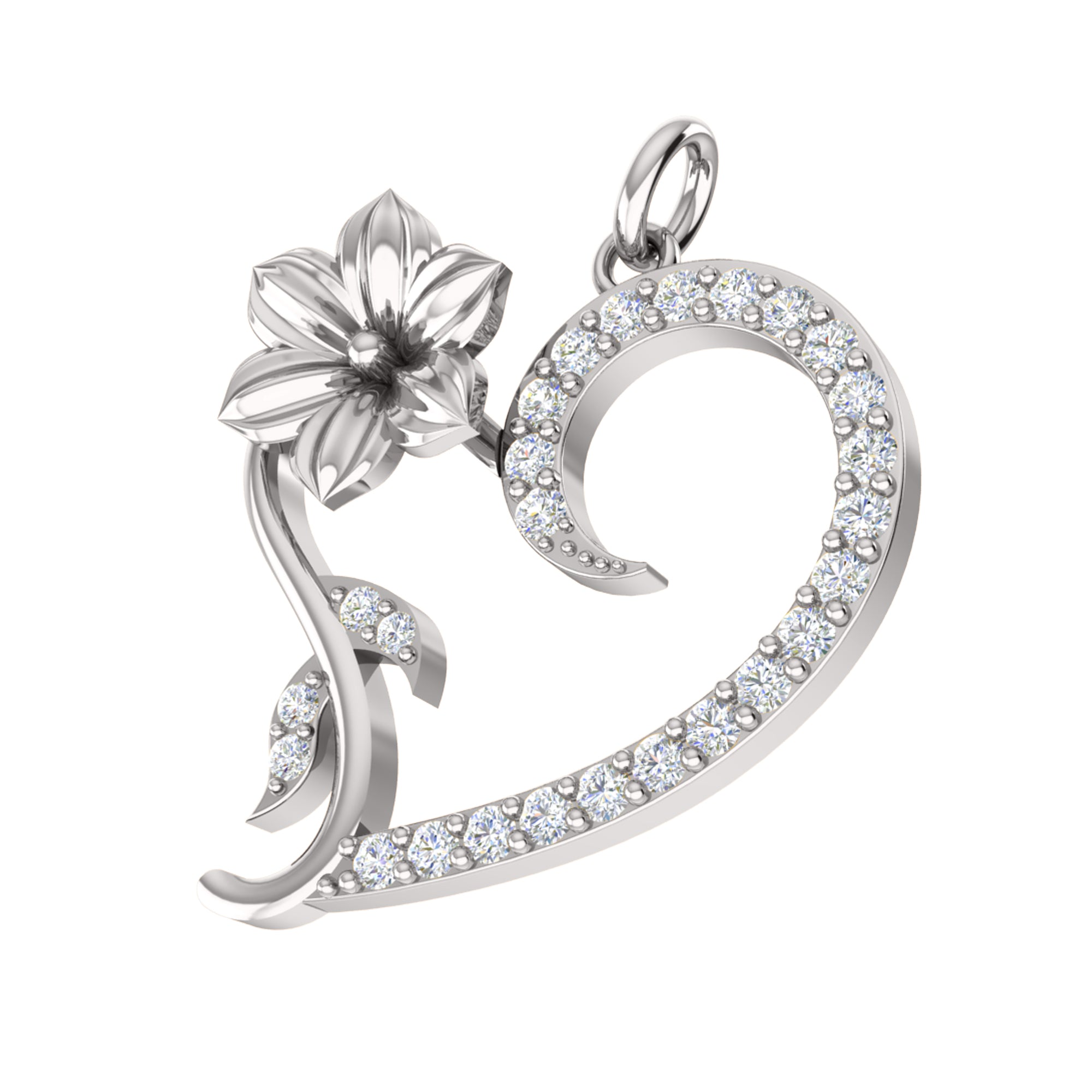 RKC 0.36Ct 모이사나이트 하트 펜던트 925 실버 주얼리 14K 옐로우 골드 도금 중량 4.50gm 높이 25.20mm