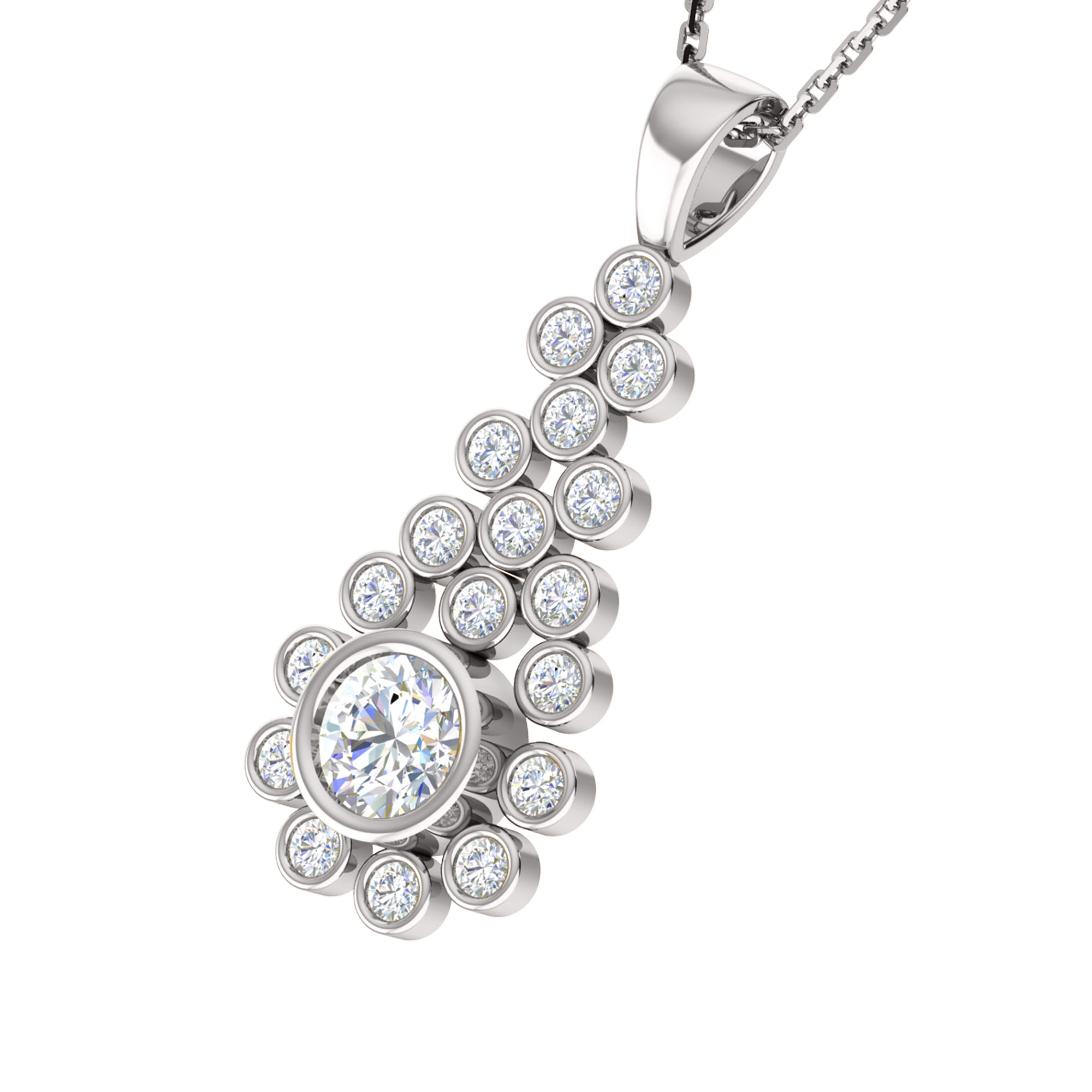 RKC 2.38CT მოისანიტის ცრემლსადენი გულსაკიდი 925 ვერცხლის სამკაულები 14K ვარდის ოქროთი მოოქროვილი წონა 6.50 გრ. სიმაღლე 38.00 მმ