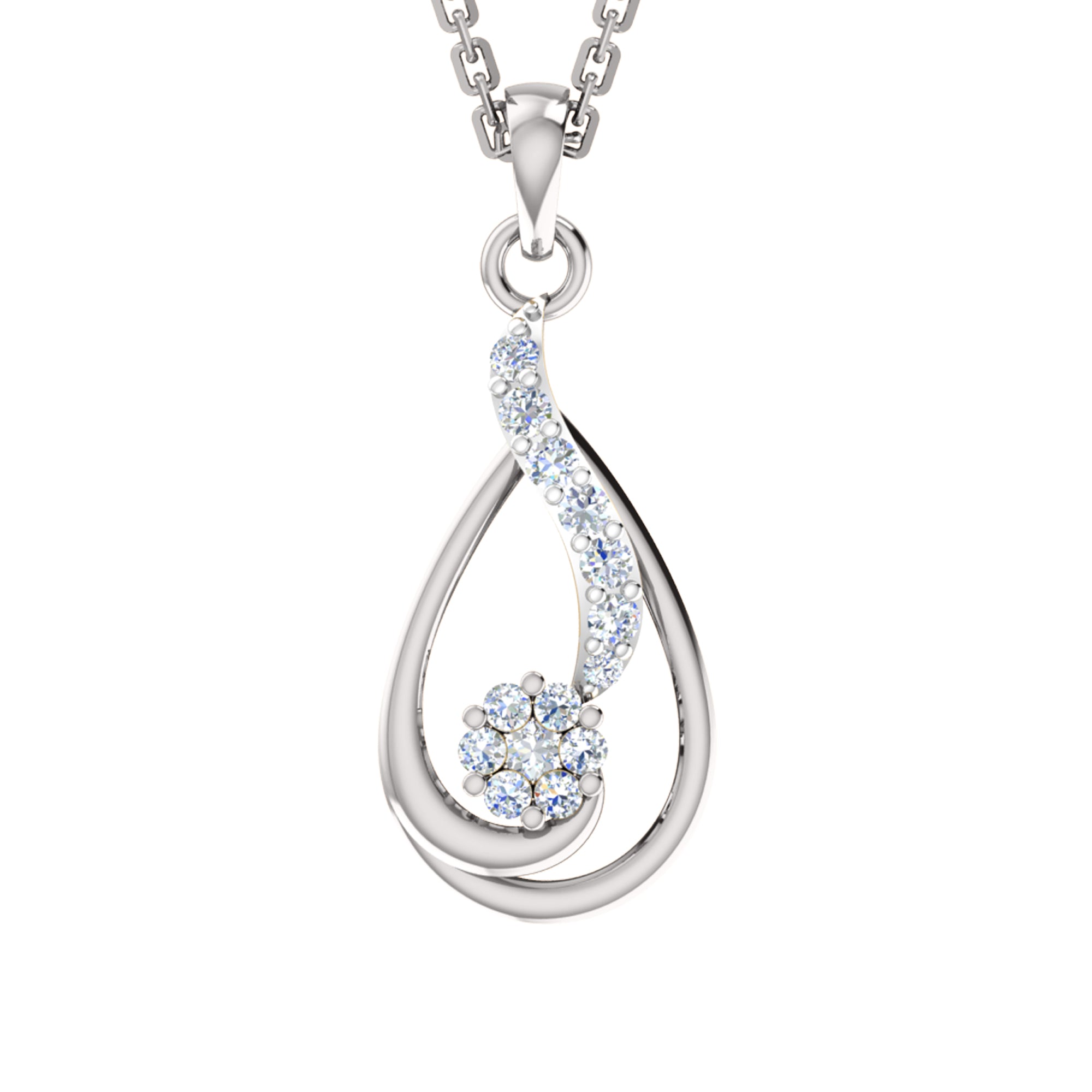 RKC 925 સિલ્વર ગોલ્ડન ટોટલ 0.40Ct મોઈસાનાઈટ પેન્ડન્ટ Wt 3.60gm અને Wt એરિંગ 2.30gm સેટ 14K યલો ગોલ્ડ પ્લેટેડ સાથે