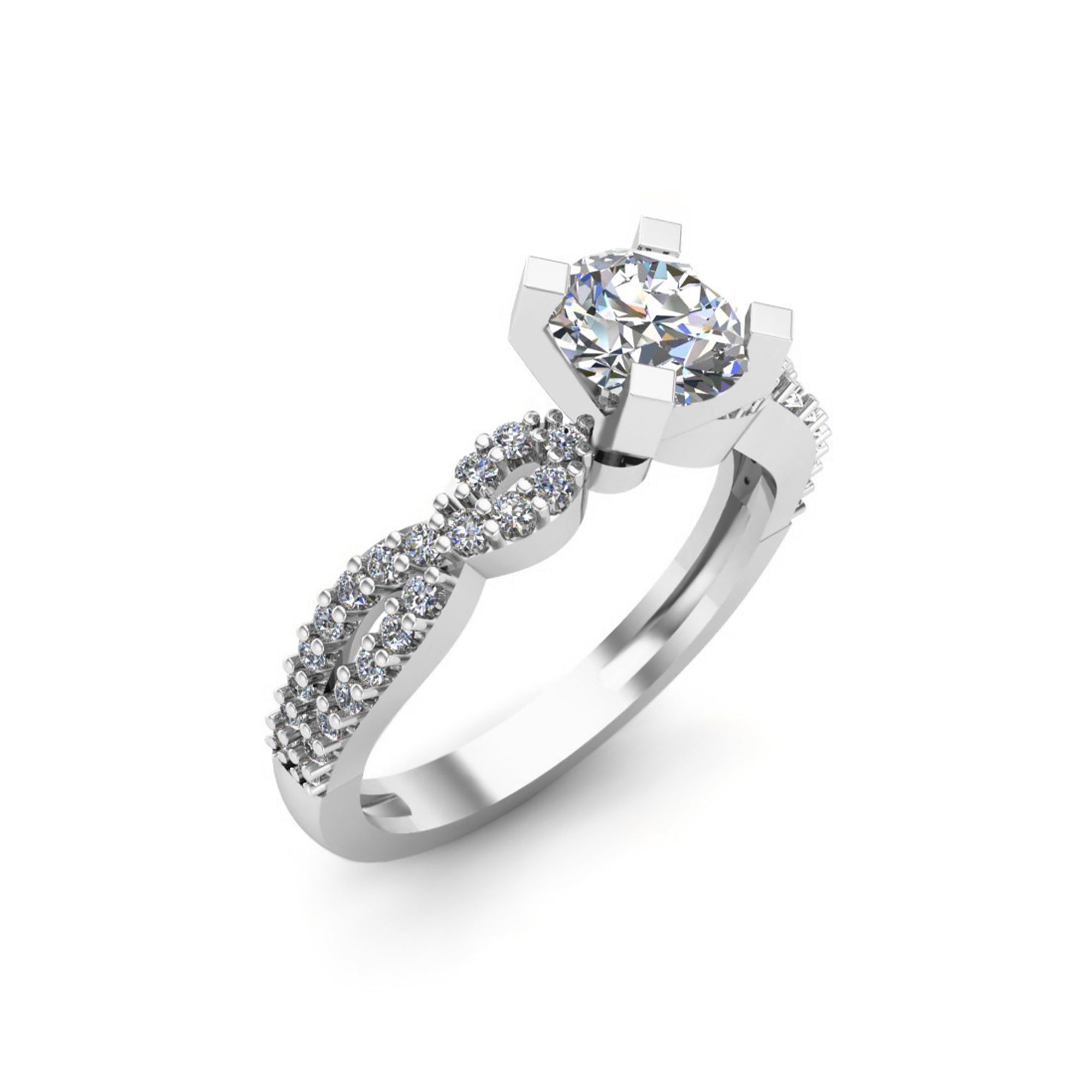 आरकेसी राउंड मोइसानाइट ट्विस्टेड वेडिंग रिंग 925 सिल्वर 14K येलो गोल्ड प्लेटेड वजन 2.5 ग्राम चौड़ाई 2.40 एमएम