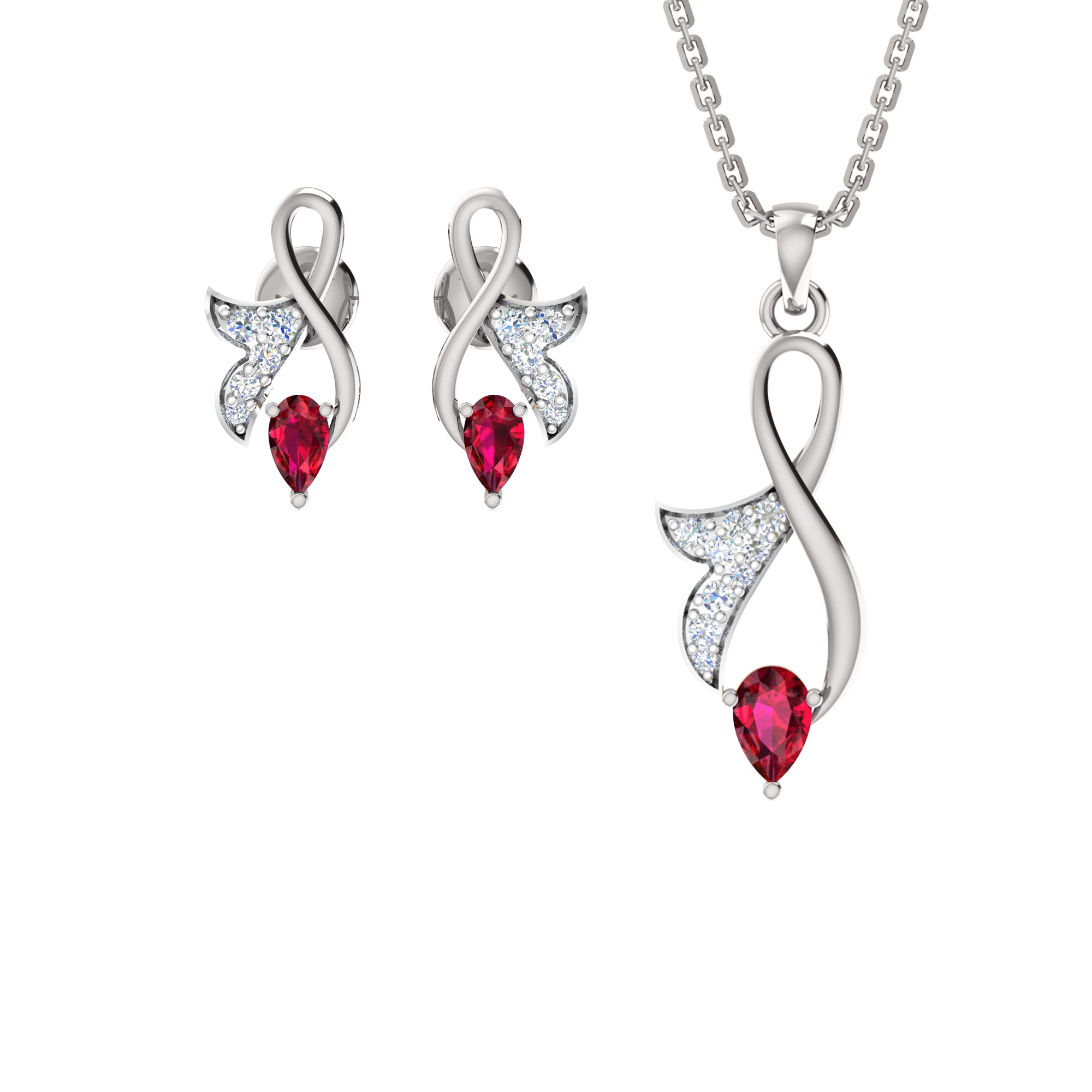 RKC 925 Silwer Goue Totaal 0.30Ct Moissanite Hanger Wt 3.60gm En Wt Oorring 2.00gm Stel Met 14K Geelgoud Geplateerd