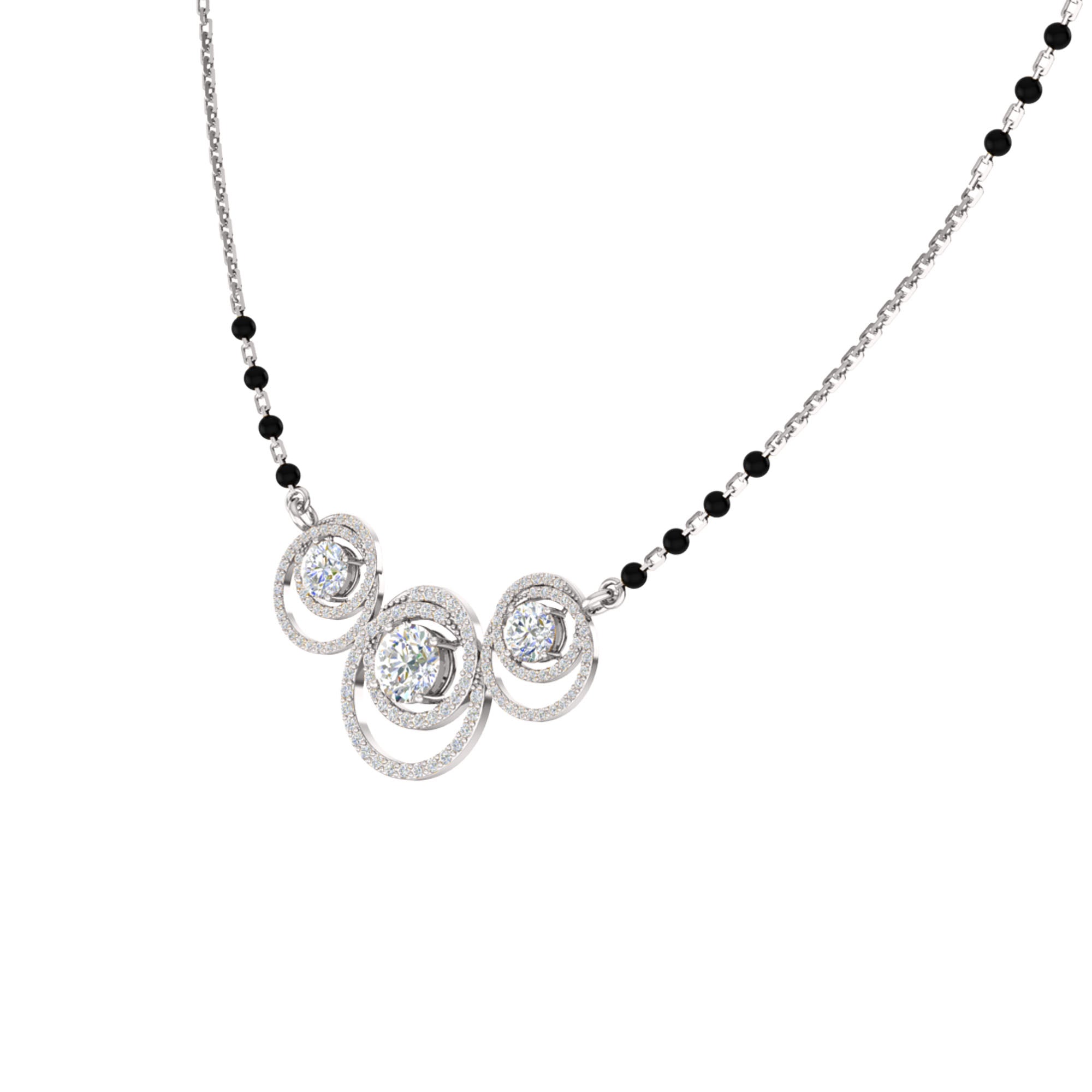 RKC 2.4 CT Moissanite Women Mangalsutra 925 Silver 14k Yellow gold Plated Product Weight 4.60 GM Height 18.00 MM