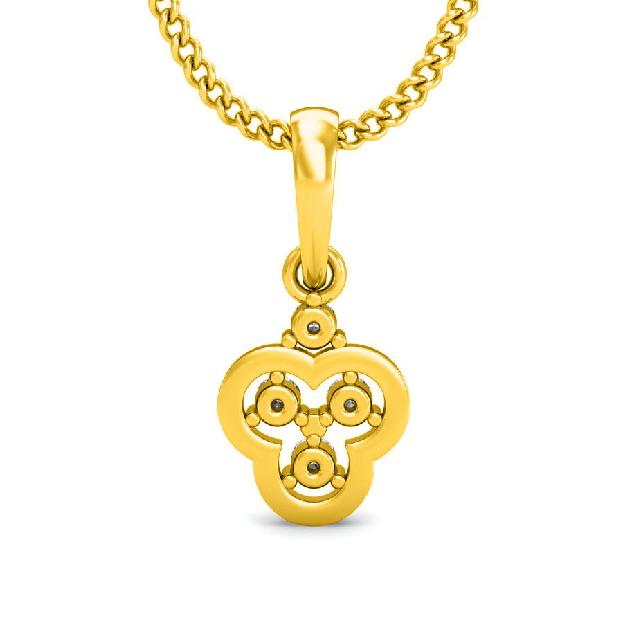 RKC 925 স্টার্লিং সিলভার মিনি উপহার 0.04 Ct ময়সানাইট দুল 14K হলুদ সোনার প্রলেপ Wt 2.5gm উচ্চতা 13mm