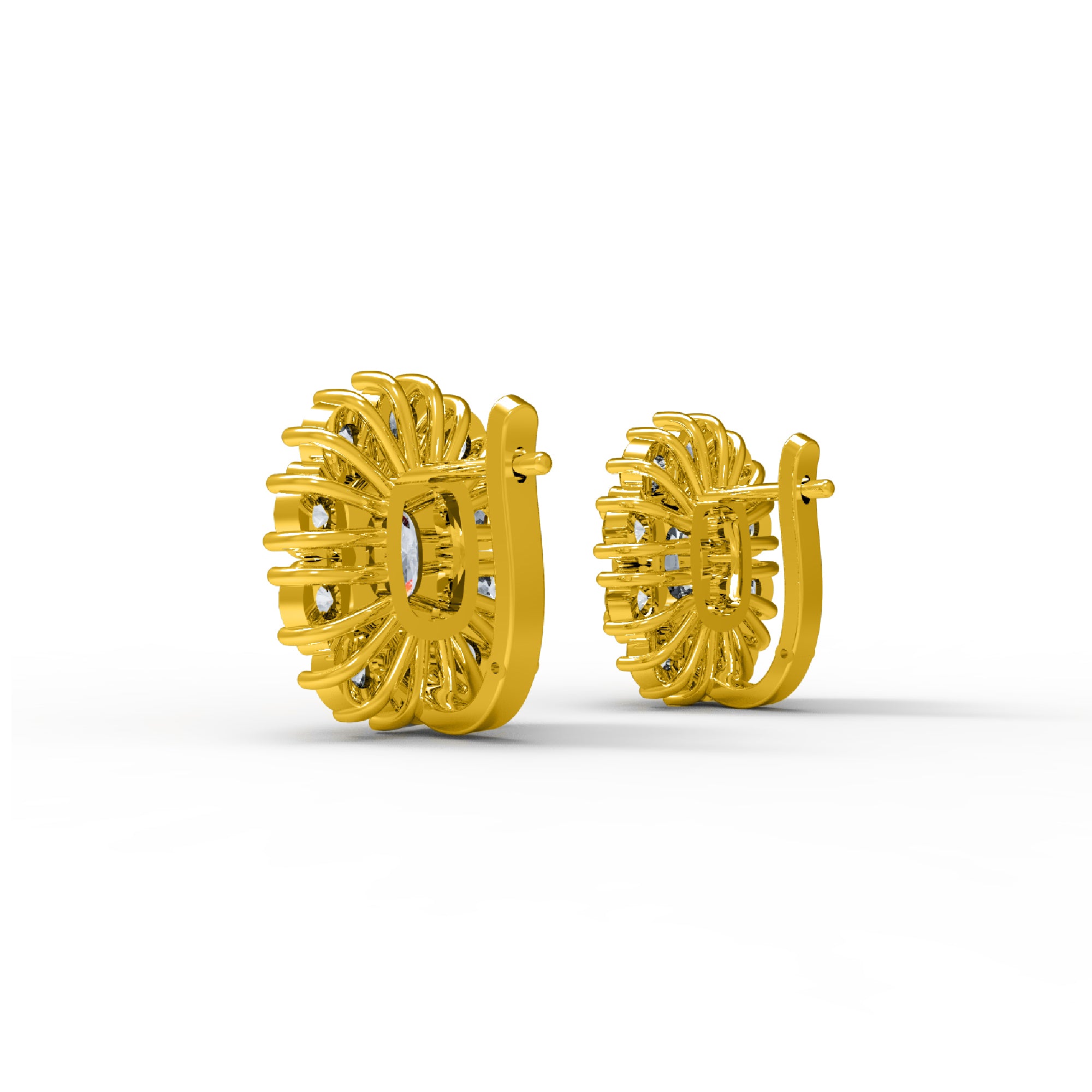 RKC 925 Sterling Silver Stud Women Earring 14k Rose Over Product Wt 7.50 GM Height 18.50 MM