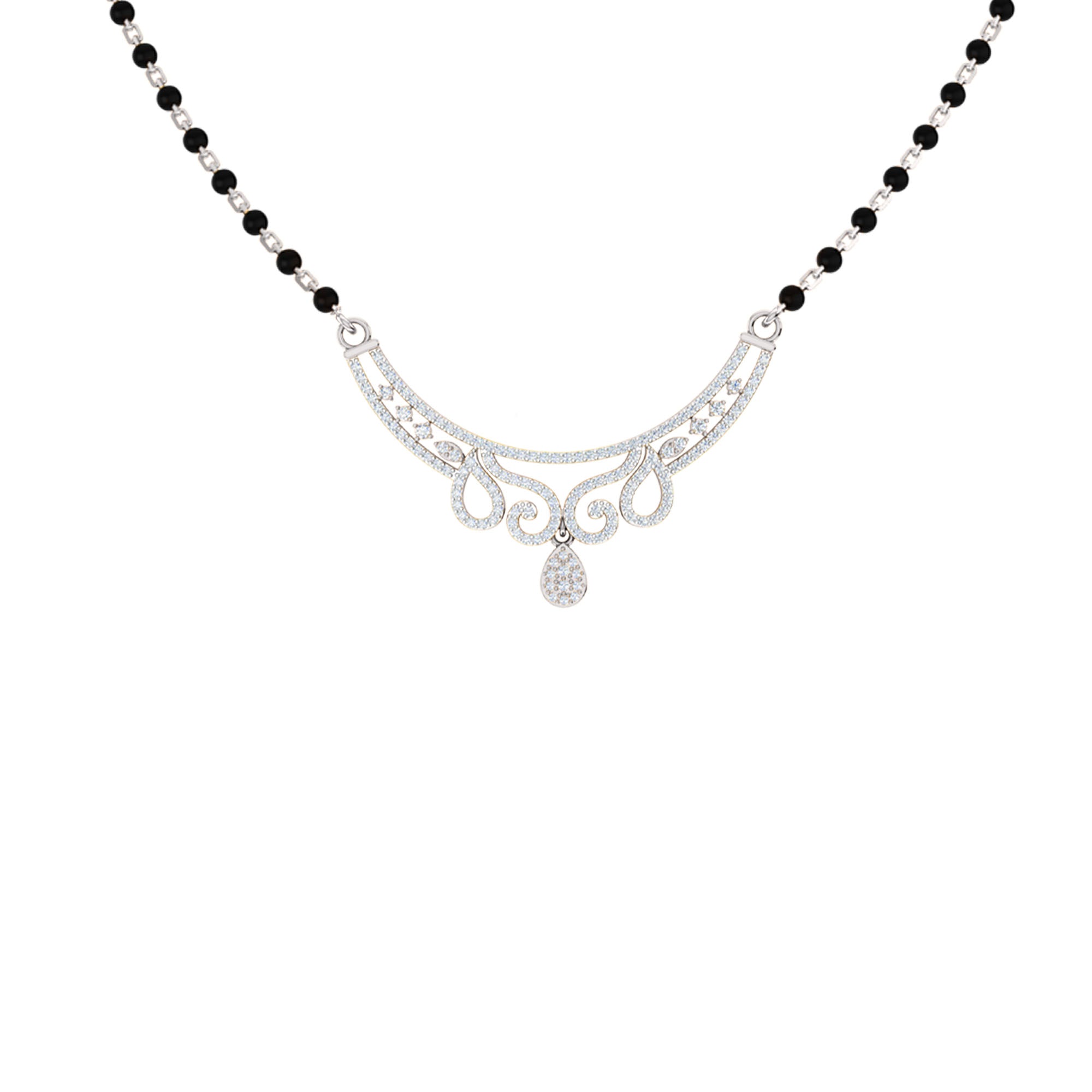 RKC 1.45Ct Moissanite Women Mangalsutra 925 Silver 14k Yellow gold Plated Product Weight 8.00gm Height 34.25mm