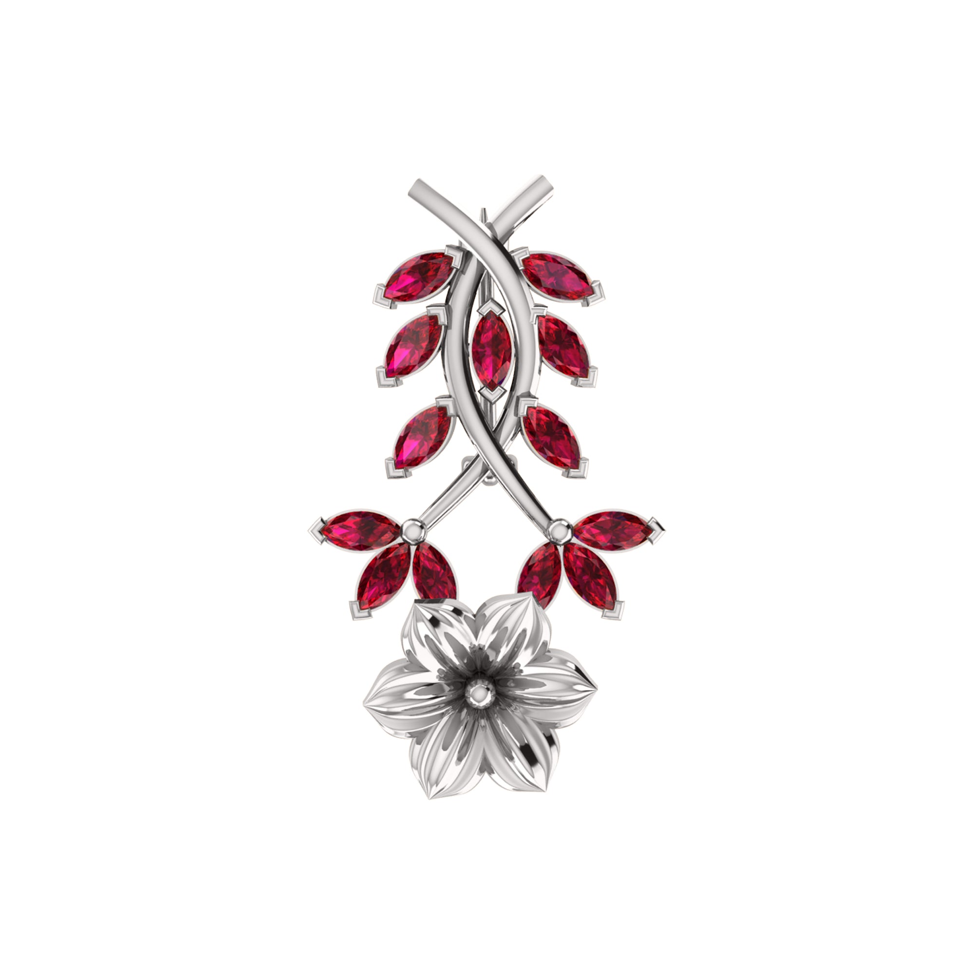 RKC Moissanite 925 Sterling Silve Brooch 14K Rose Gold Plated Product Wt 1.60 GM Height 22.00 MM