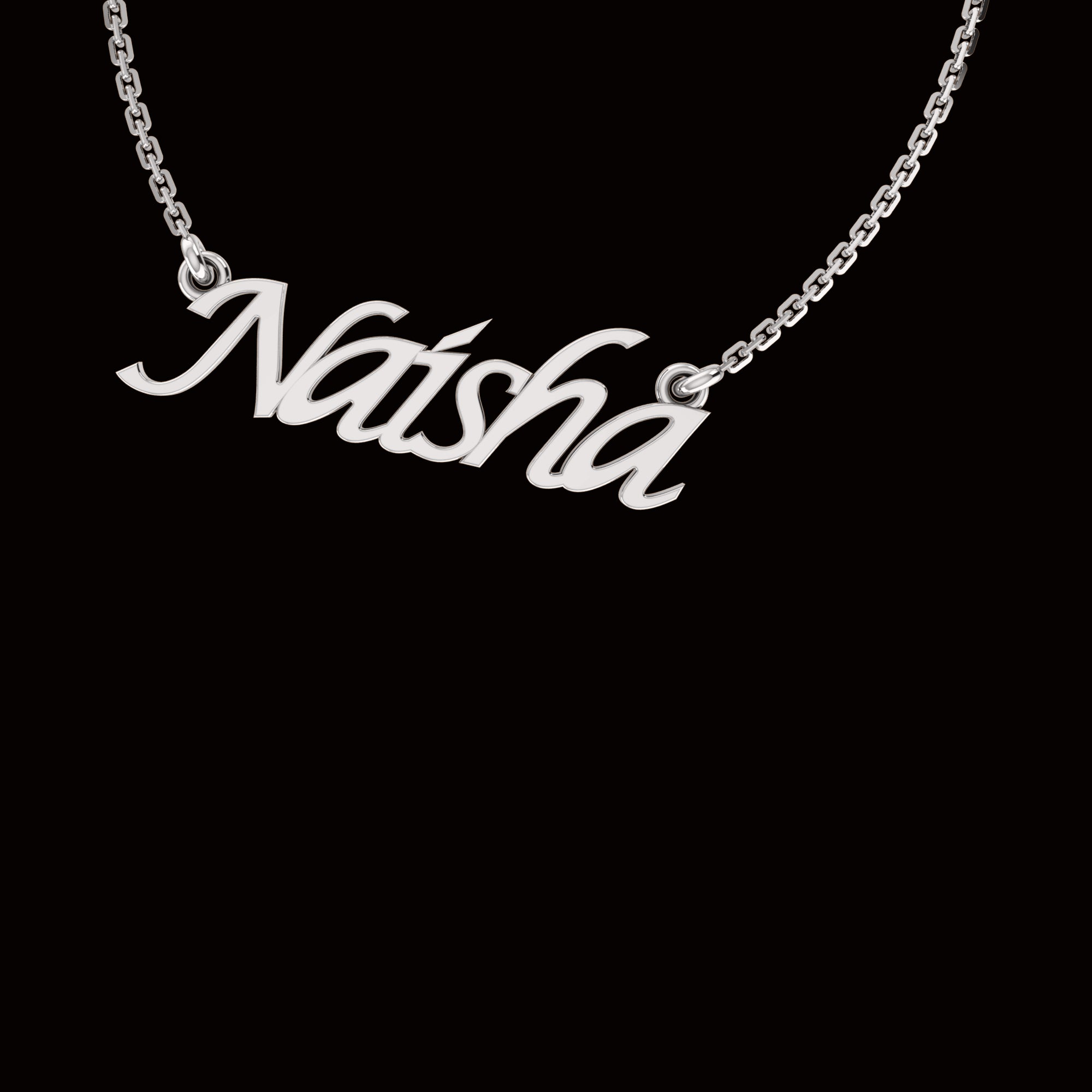 RKC Unisex Custom Name Pendant 925 Silver 14K Yellow Gold Plated Wt 3.60 GM Height 10.10 MM