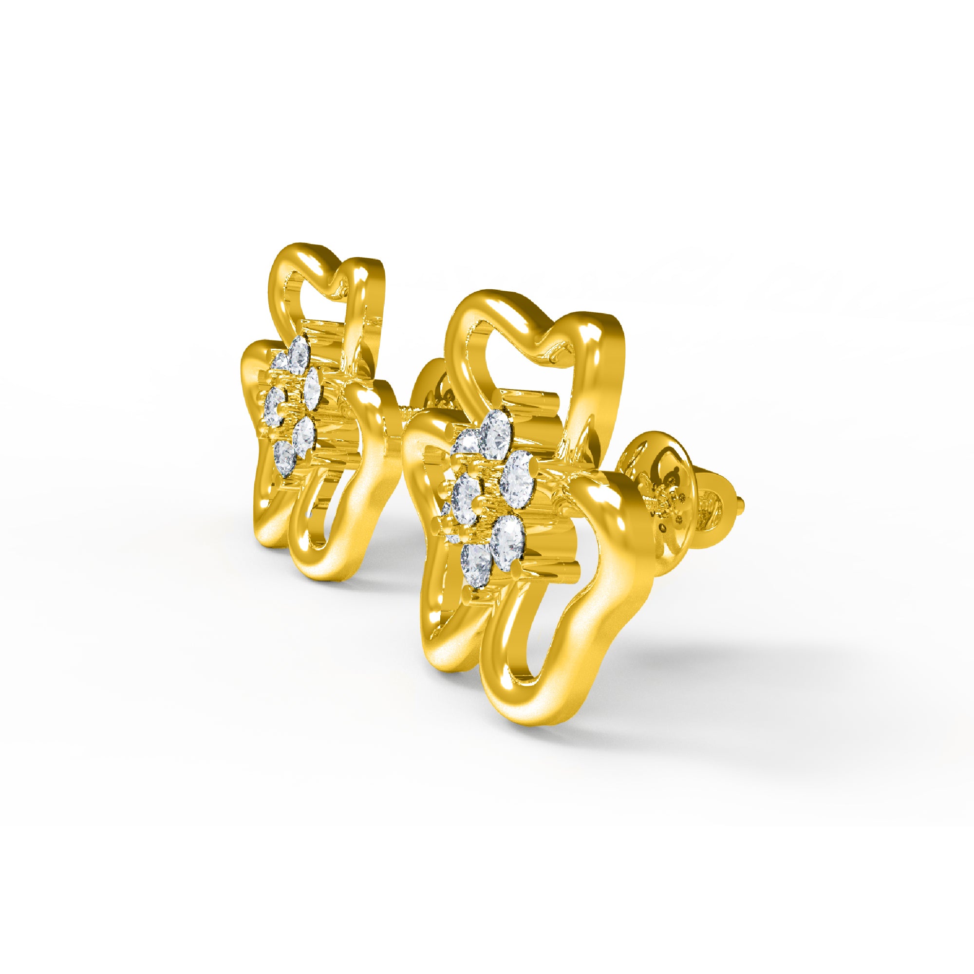 RKC 925 स्टर्लिंग सिल्व्हर डेली वेअर गर्ल्स फ्लोरल स्टड महिला कानातले 14k रोझ ओव्हर प्रोडक्ट Wt 2.20 GM उंची 11.40 MM