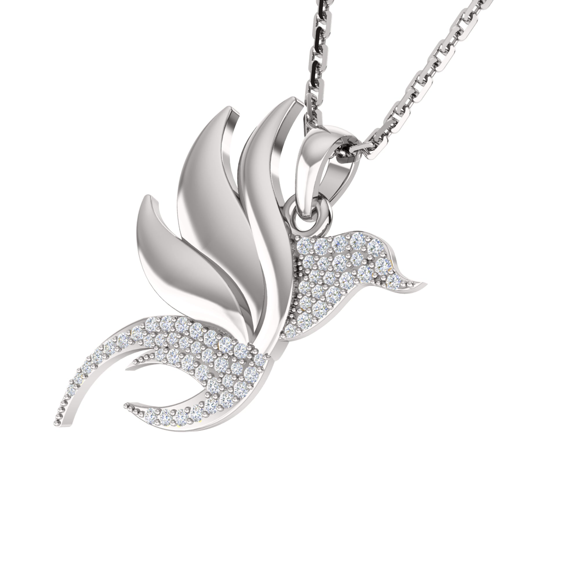 RKC 0.23Ct Moissanite Wings Charm Pendant 925 Silver Jewelry 14K Yellow Gold Plated Wt 4.50gm Height 24mm