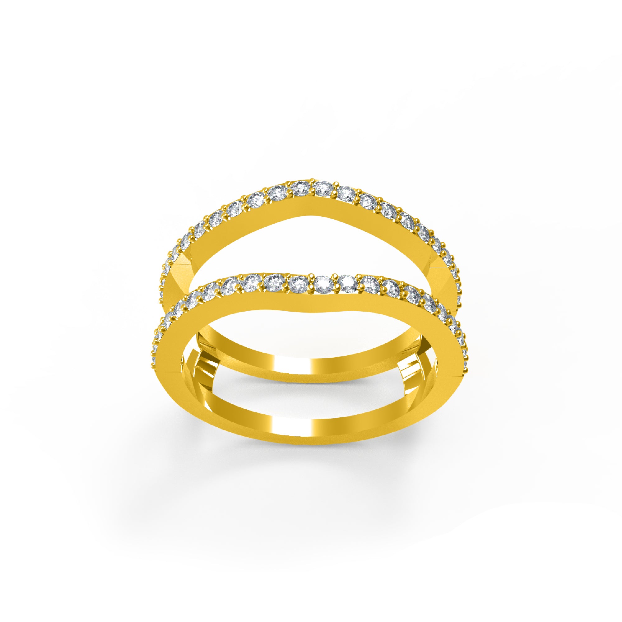 RKC Round Moissanite Enhancer dzseki Gyűrűvédő Esküvői Band 925 Sterling ezüst rózsa aranyozott súly 3 gm szélesség 6,50 mm