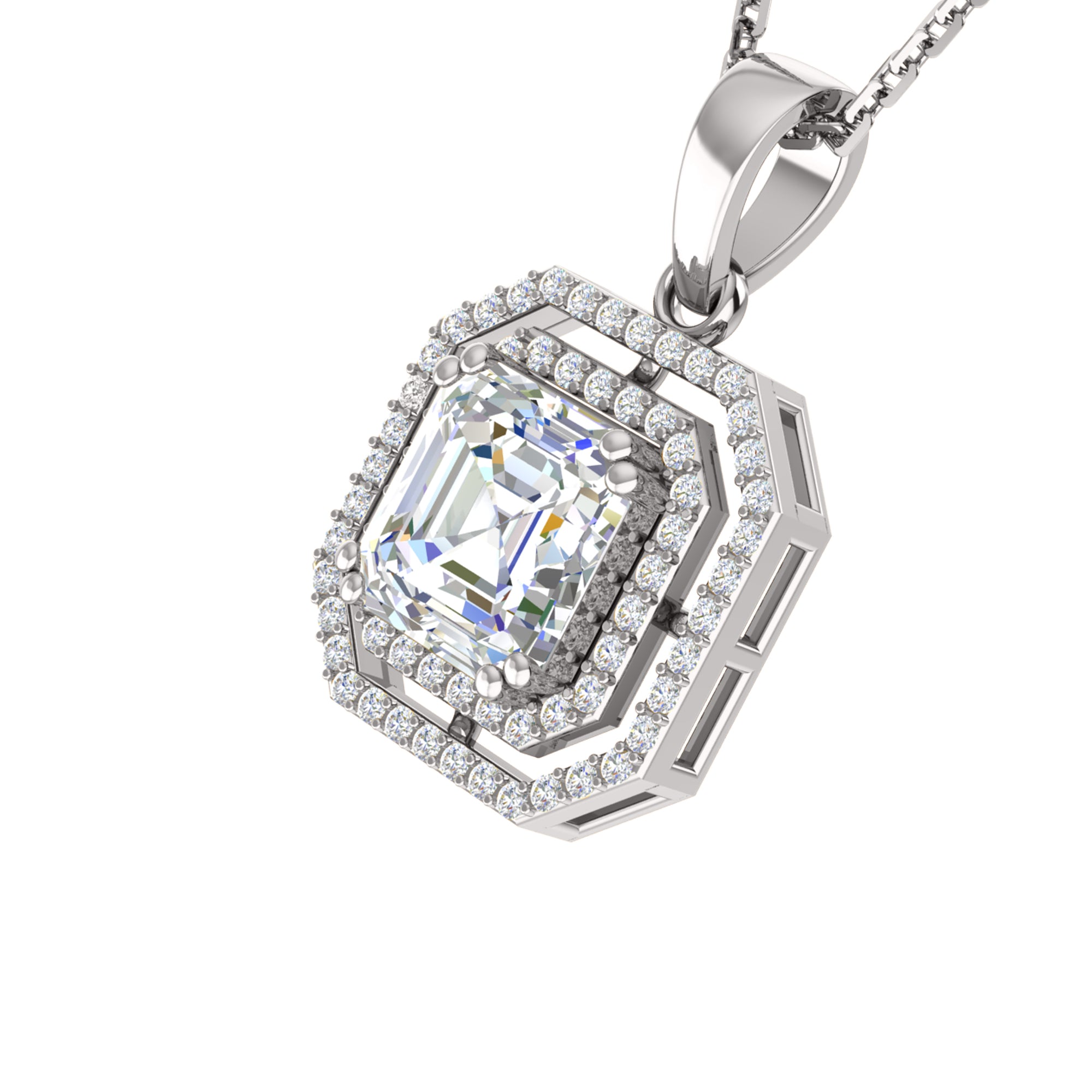 RKC 4,58 Ct Halo Moissanite medál lánccal 925 ezüst ékszer 14 K sárga aranyozott súly 5,50 g magasság 25,50 mm