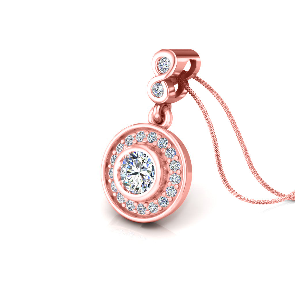 RKC সিলভার হ্যালো 0.55 CT ময়সানাইট রাউন্ড উইমেন দুল 925 সিলভার Wt 2.8 গ্রাম উচ্চতা 15 মিমি