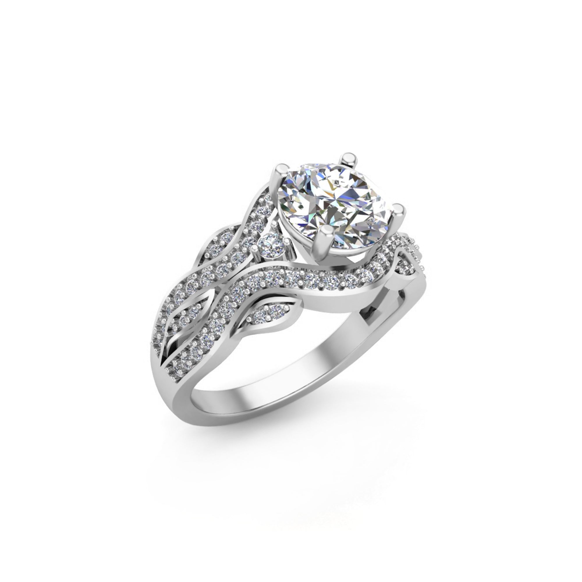 RKC 1.35 Ct Moissanite Engagement Ring 925 Silver Yellow/White/Rose Plated For Women's Weight 3gm And Width 2.30 mm