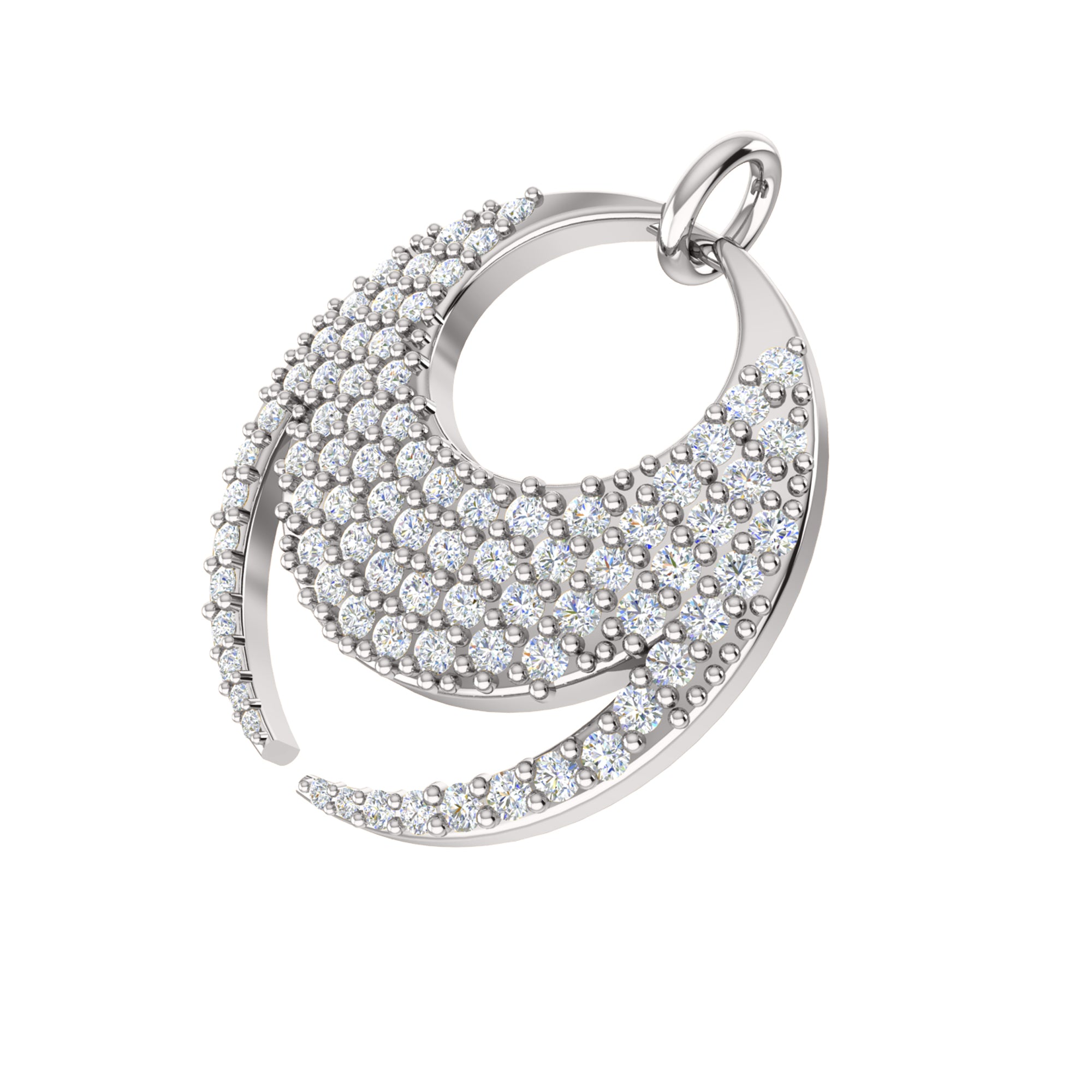 RKC 0.68Ct 모이사나이트 참 펜던트 925 실버 주얼리 14K 로즈 골드 도금 중량 4.80gm 높이 21.50mm